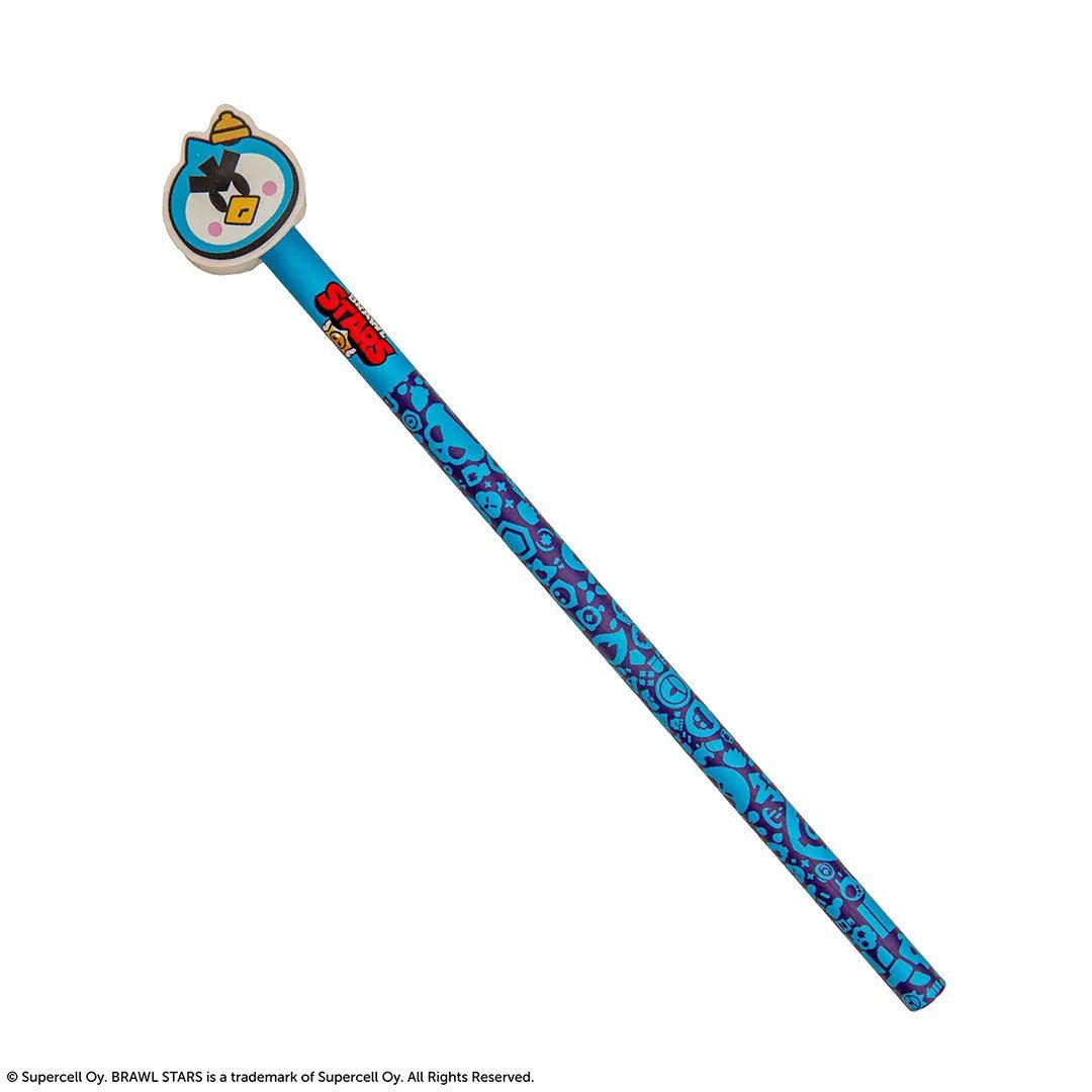 Cinereplicas Bleistift Brawl Stars Bleistift mit Radiergummi Mr. P - Blau