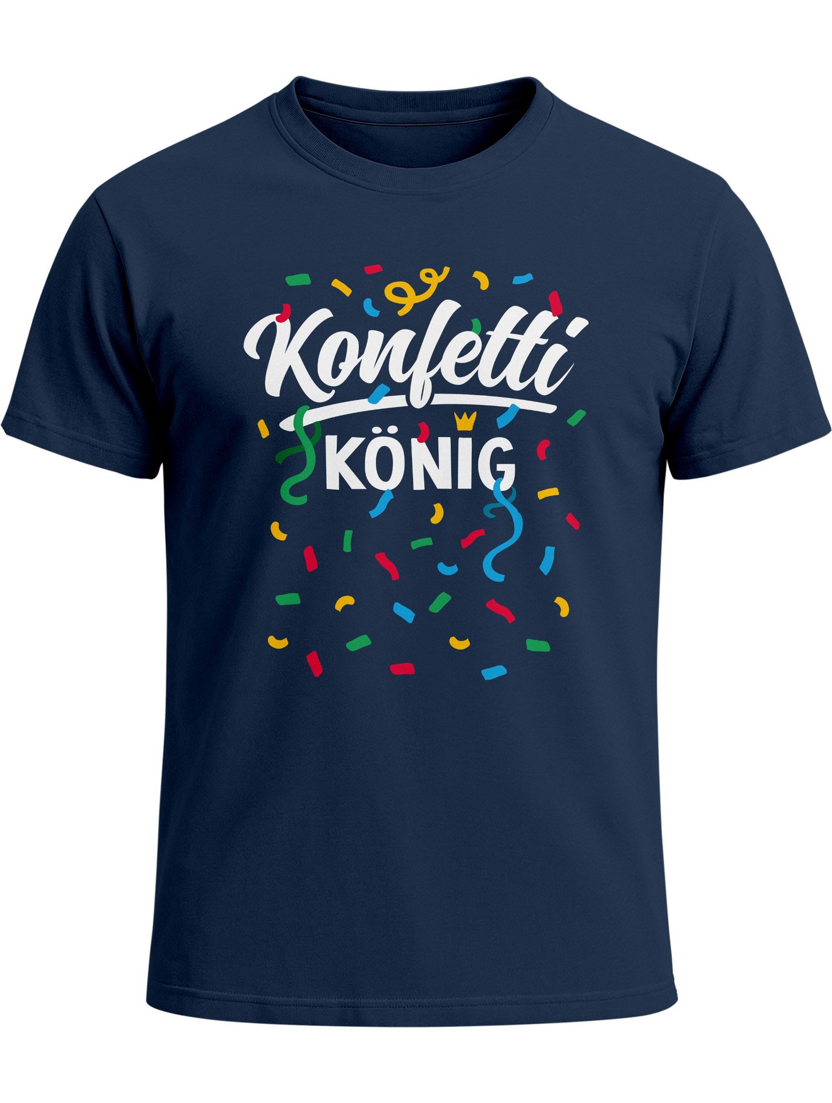 MoonWorks Print-Shirt Herren T-Shirt Konfettikönig Fasching Karneval Kostüm-Ersatz mit Print