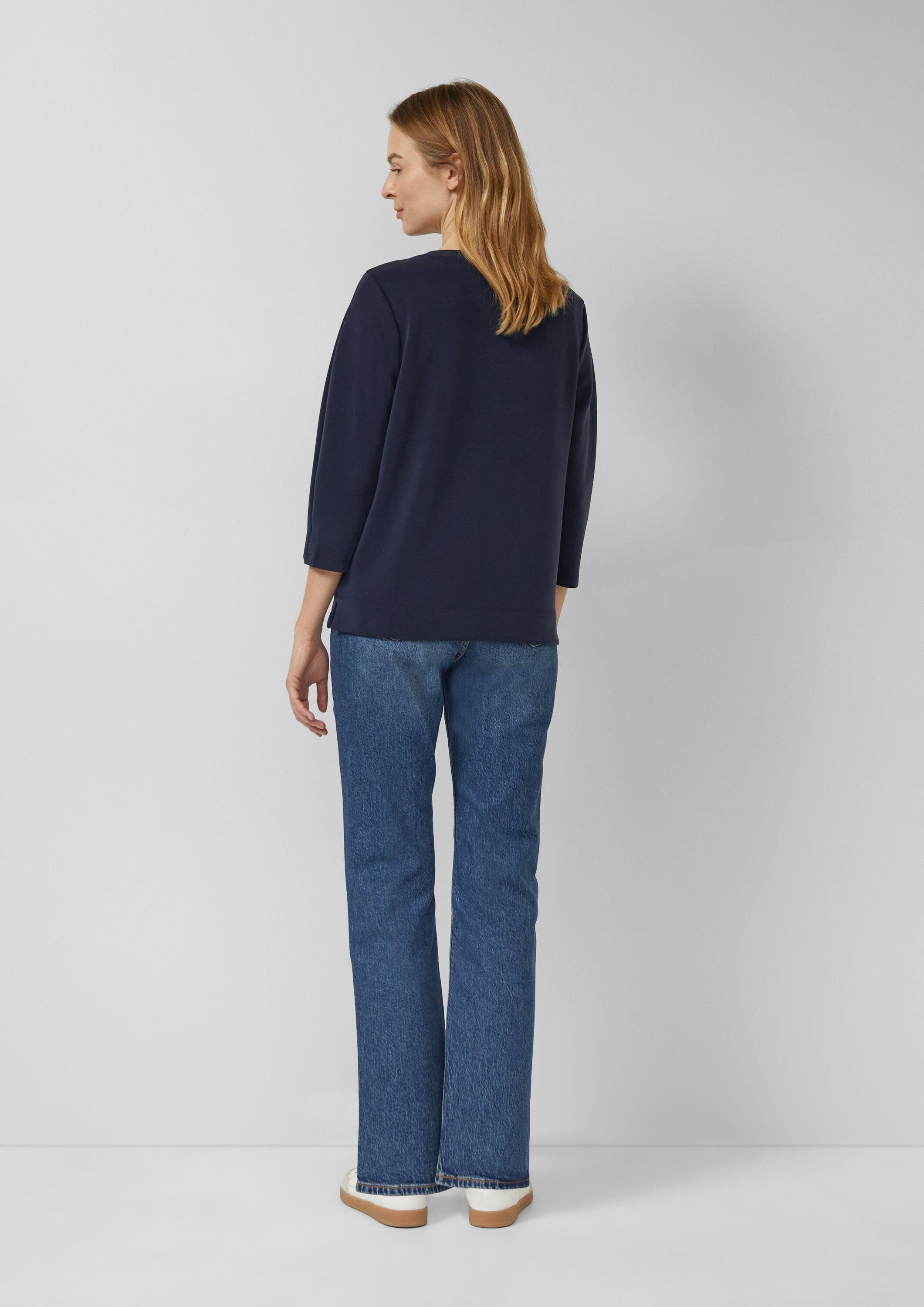 s.Oliver 3/4 Arm-Pullover Sweatshirt Sweatshirt aus Scuba mit 3/4-Arm