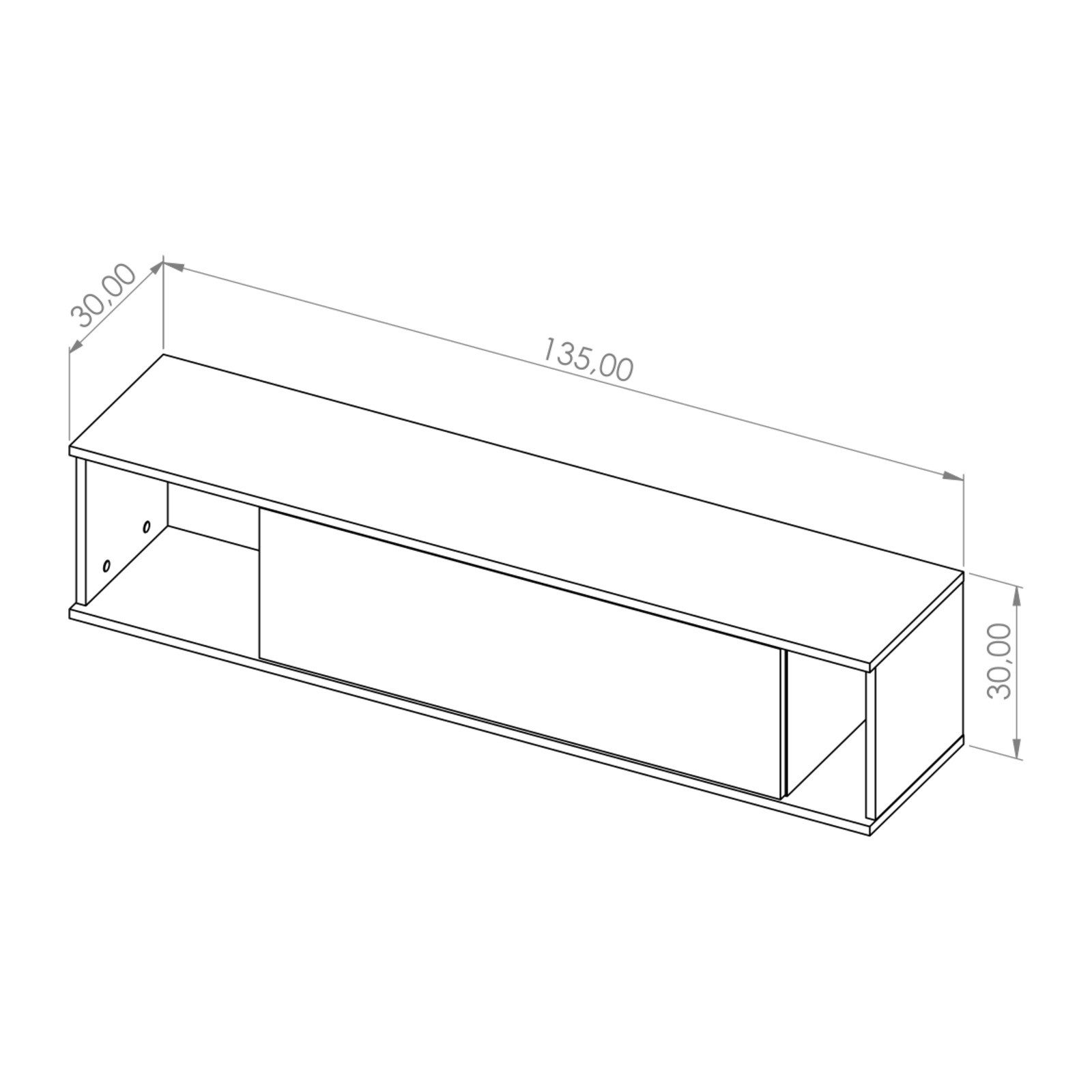 HAUSELEMENT Hängeschrank QUERTY QT-06 Regal 135 cm Wandschrank Wandregal Schrank