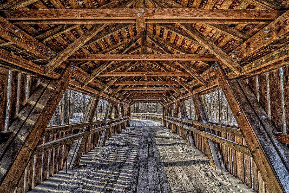Holzbrücke Fototapete Papermoon