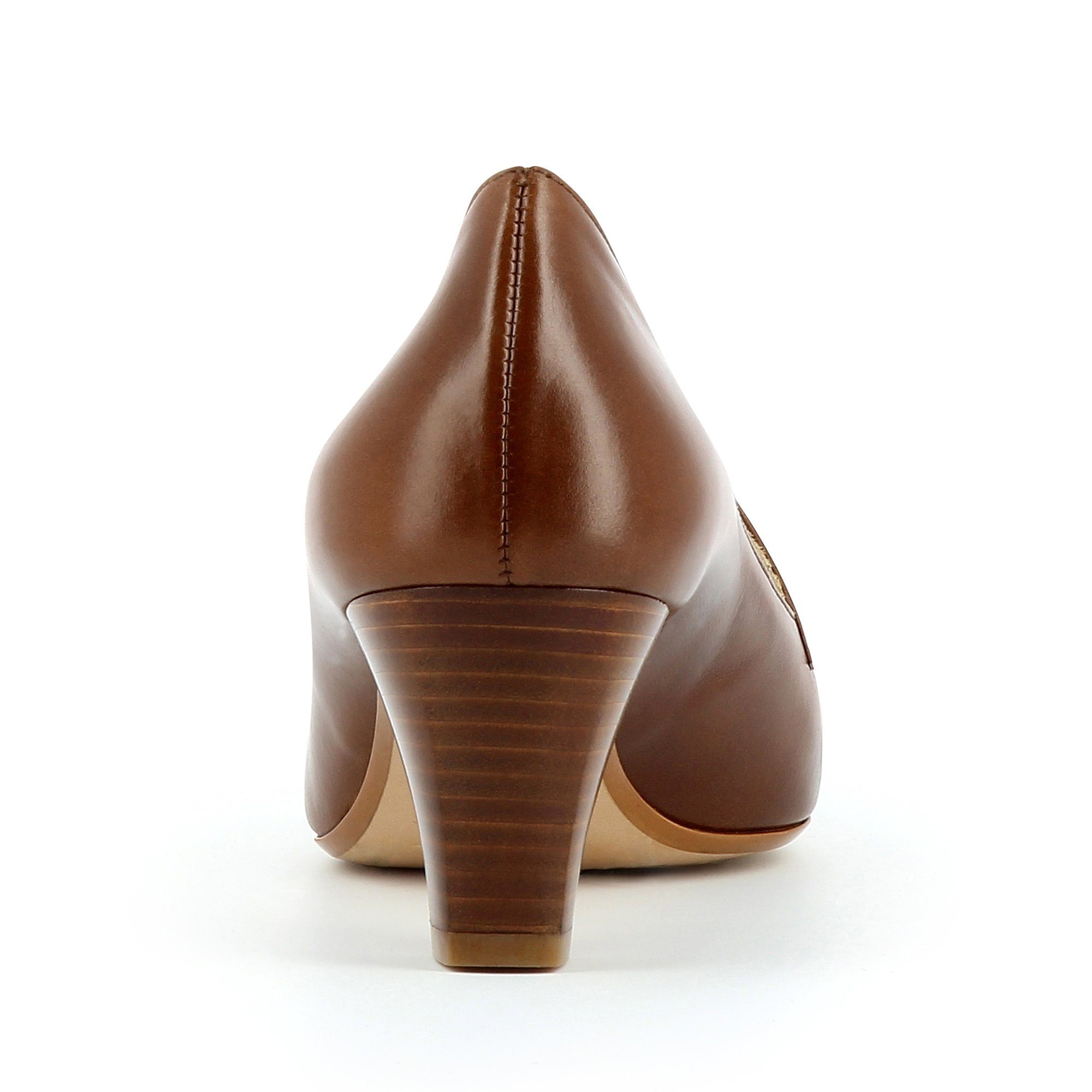 Pumps Italy cognac Handmade in Evita PATRIZIA