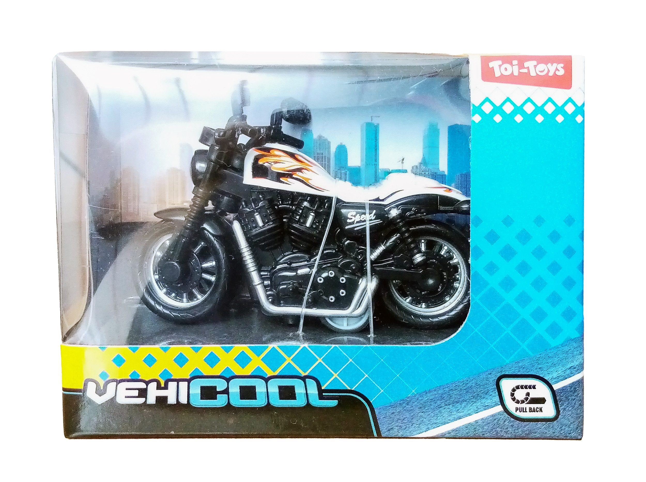 Toi-Toys Spielzeug-Motorrad MOTORRAD Chopper mit Rückzug 9cm Modell Motorcycle 05 (Weiss), Bike Spielzeug Kinder