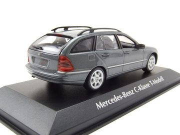 Maxichamps Modellauto Mercedes C-Klasse T-Modell S203 Kombi 2001 grau metallic Modellauto, Maßstab 1:43