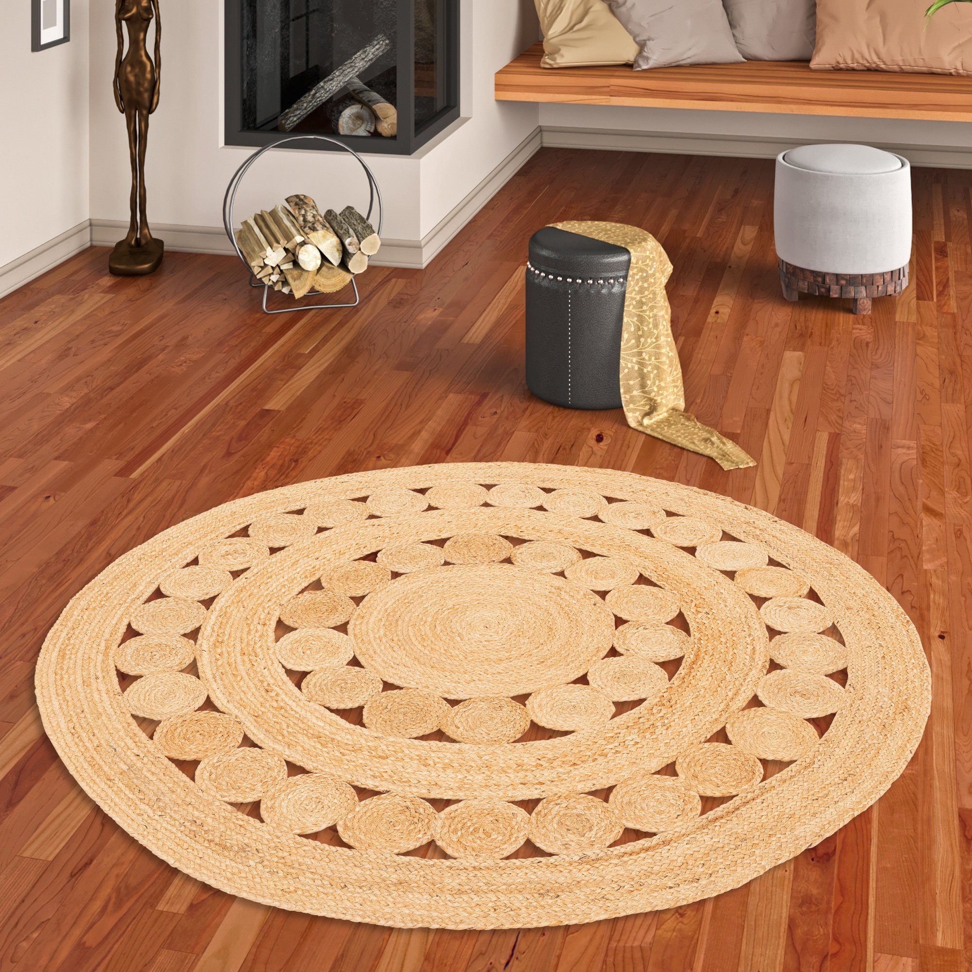 Pergamon Sisalteppich Naturfaser Teppich Jute Salsa Trend Rund, Rund, Höhe: günstig online kaufen