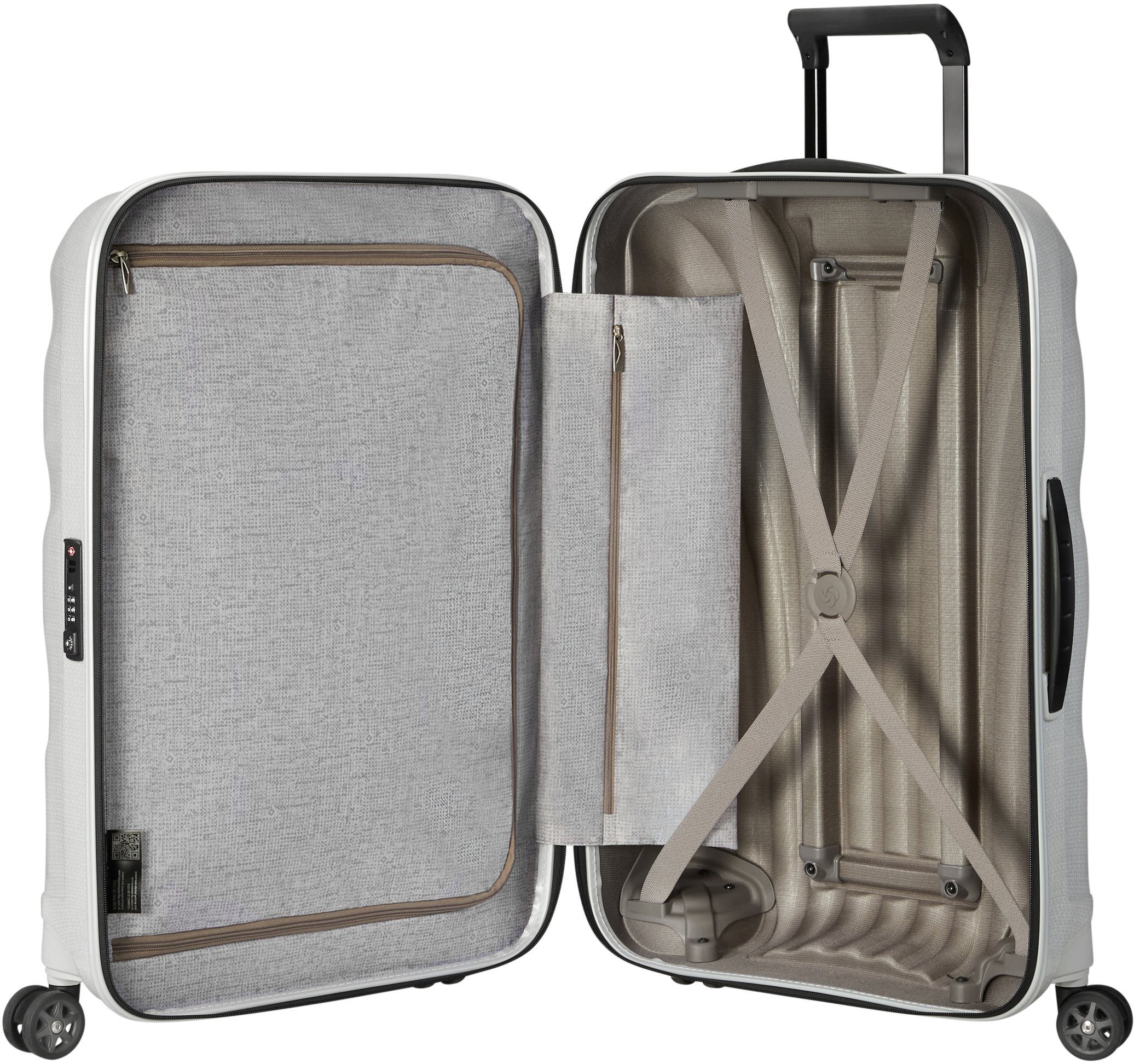 Samsonite Hartschalen-Trolley in Material White Europe; Teil C-Lite, Rollen, zum Off 75 cm, aus 4 Made recyceltem