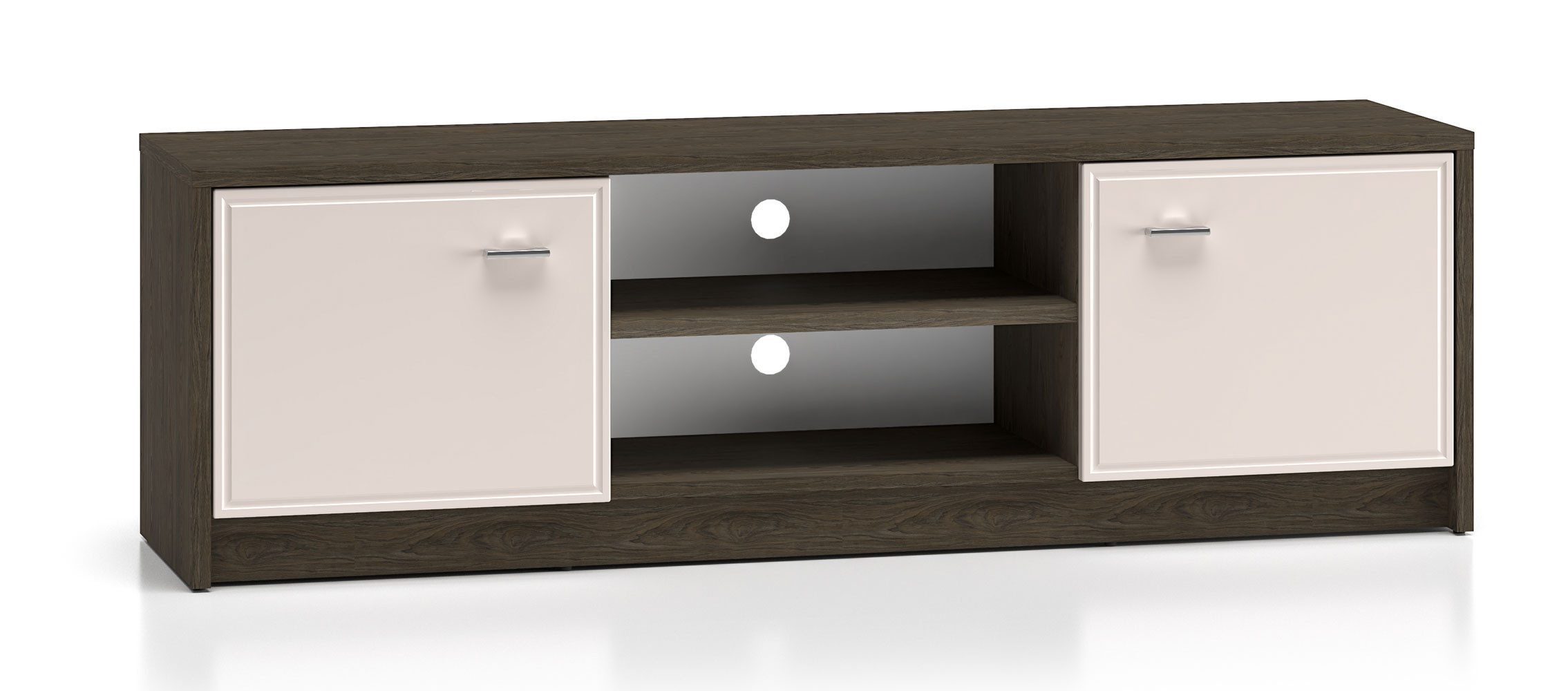 Feldmann-Wohnen Lowboard Avante (mit Türen, offene Fächer, 1 St., moderne Optik, 2-türig, Front MDF), 160x40x50cm Windmill Eiche dunkel Cashmere Hochglanz 2-türig