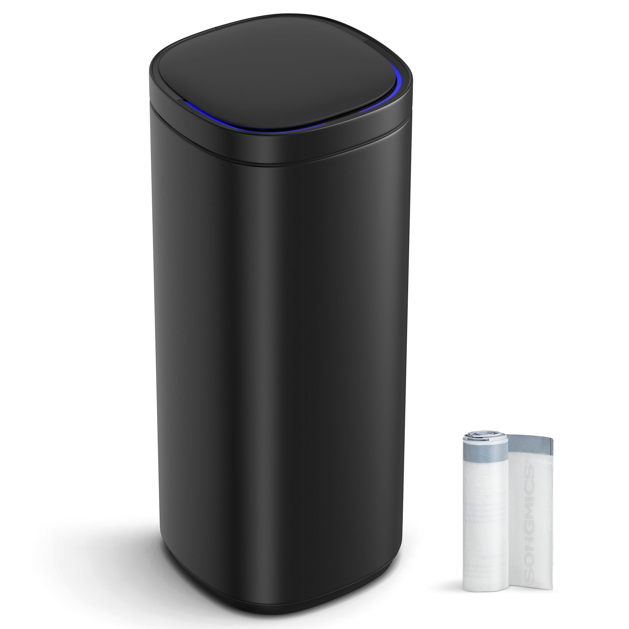 PAFEN SORTA Secchio Rifiuti 50 Litri Con Coperchio - Nero/Blu - Per Interni/Esterni