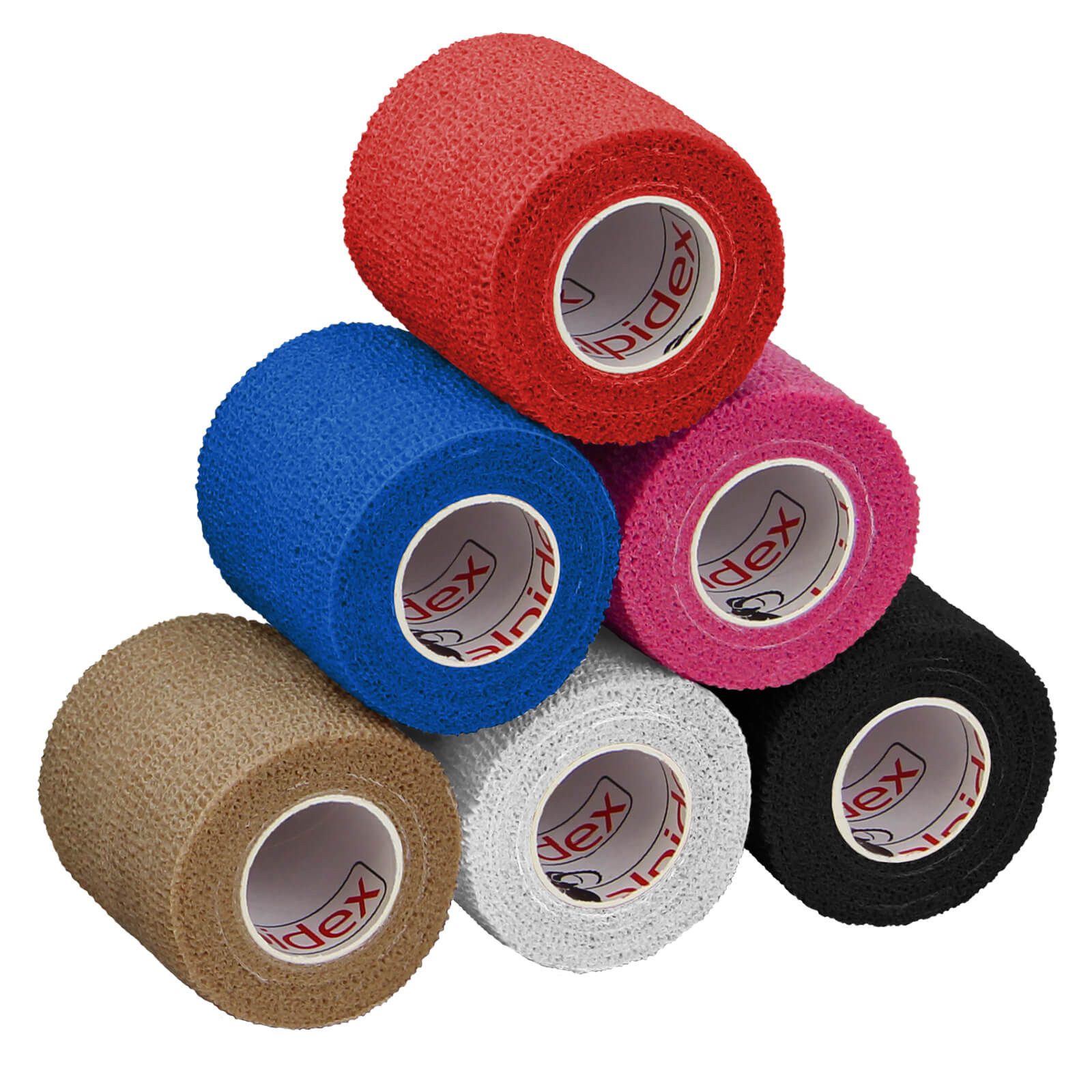 ALPIDEX Bandage 6 Rollen Haftbandage 5 cm x 4.5 m selbstklebender Verband