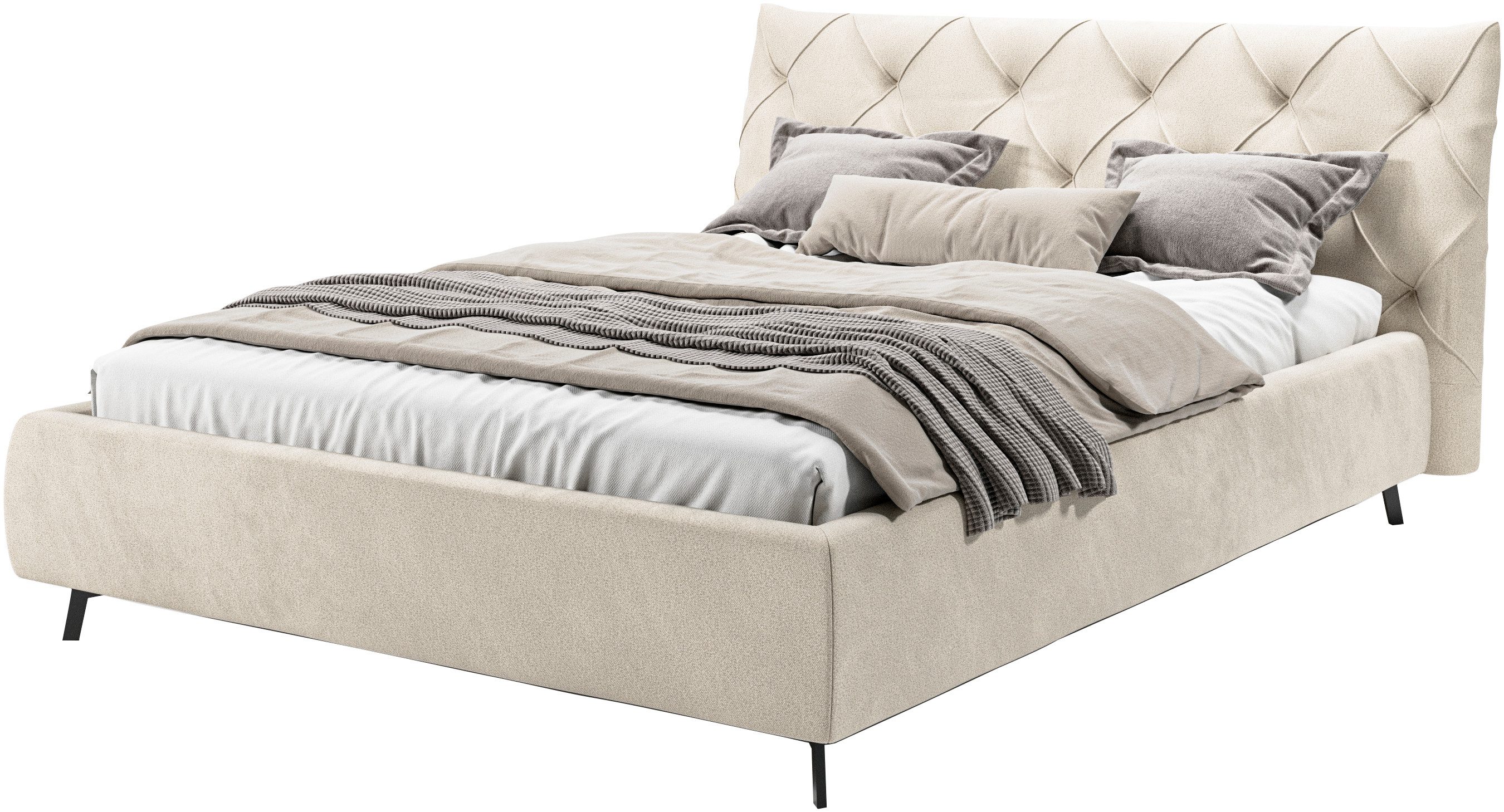 Home affaire Polsterbett Elloree, in 4 Breiten bis 200cm, auch in Leder, Kopfteilhöhe 105 cm, belastbar bis 280 kg, auch in Überlänge 220cm