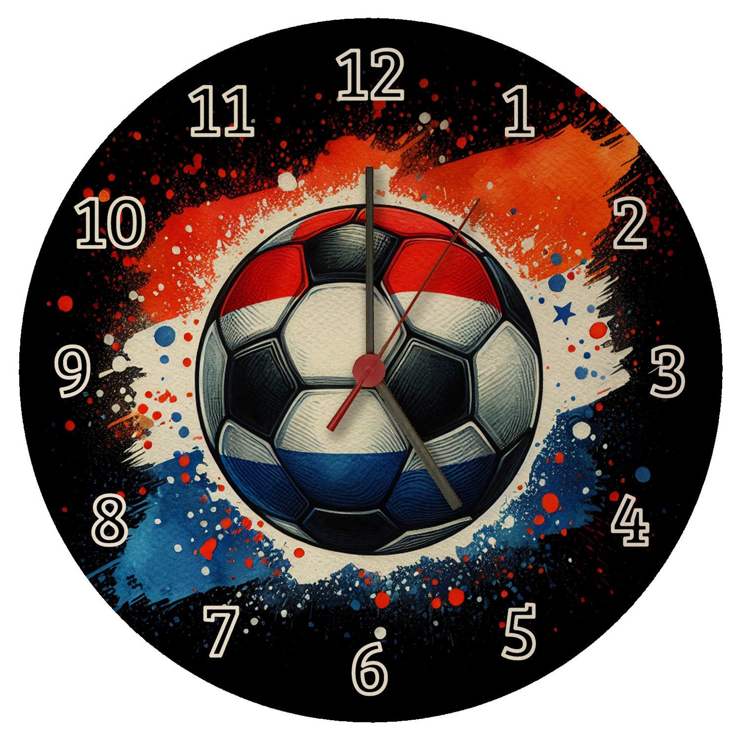 Wanduhr Fußball Niederlande Flagge Wanduhr aus MDF