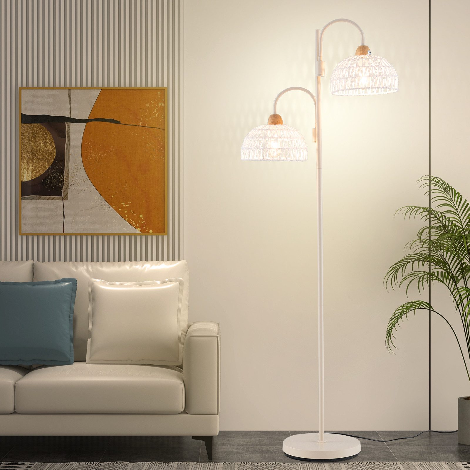 COSTWAY Stehlampe, Höhe 155 cm, 350° günstig online kaufen