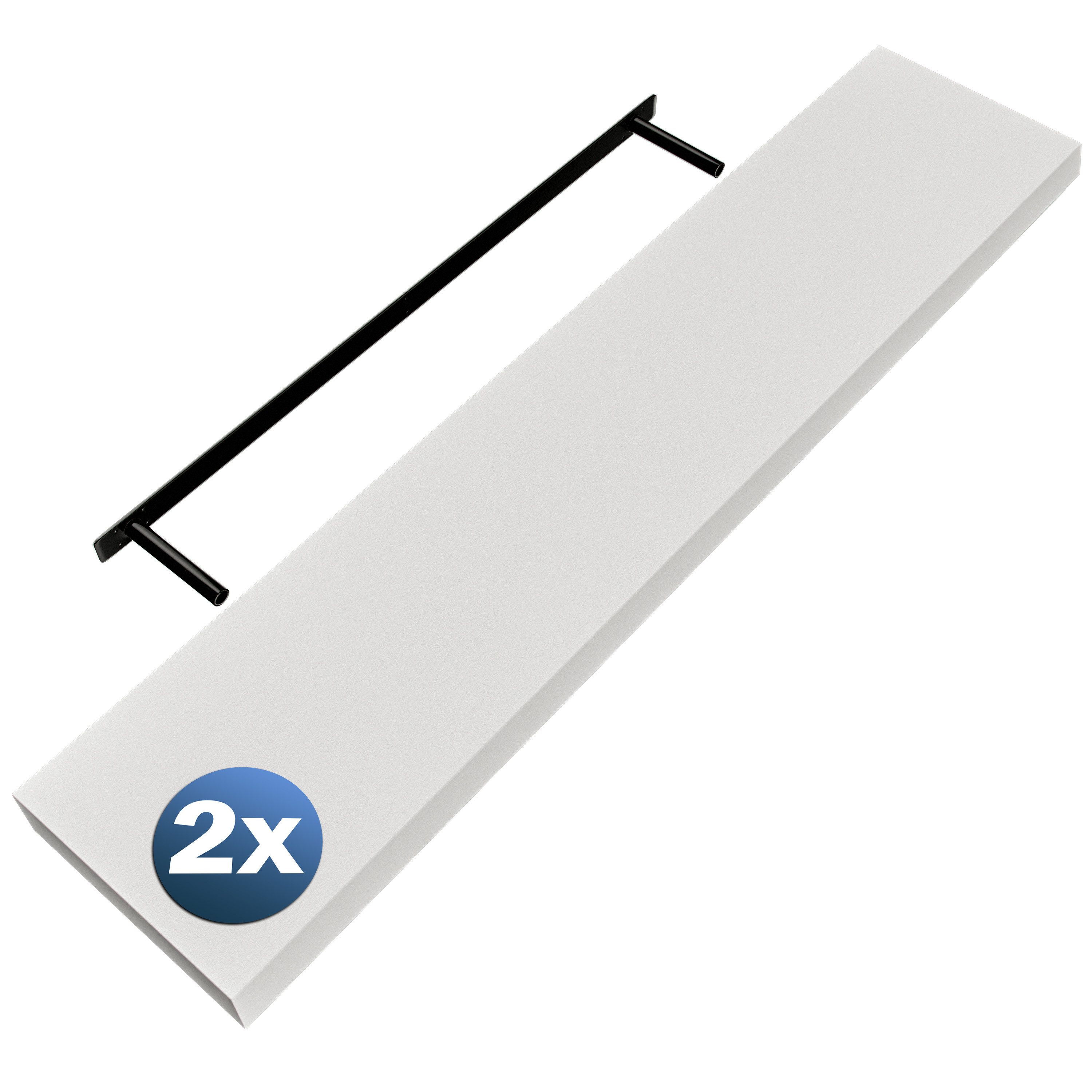 Casaria Wandregal, Weiß Hängeregal mit Halterung 15kg Tragkraft Küche Matt günstig online kaufen