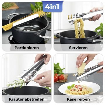 Maximex Nudellöffel Spaghettilöffel 4in1 Maße: B: 6 cm x H: 26 cm x T: 4 cm Edelstahl, 4in1