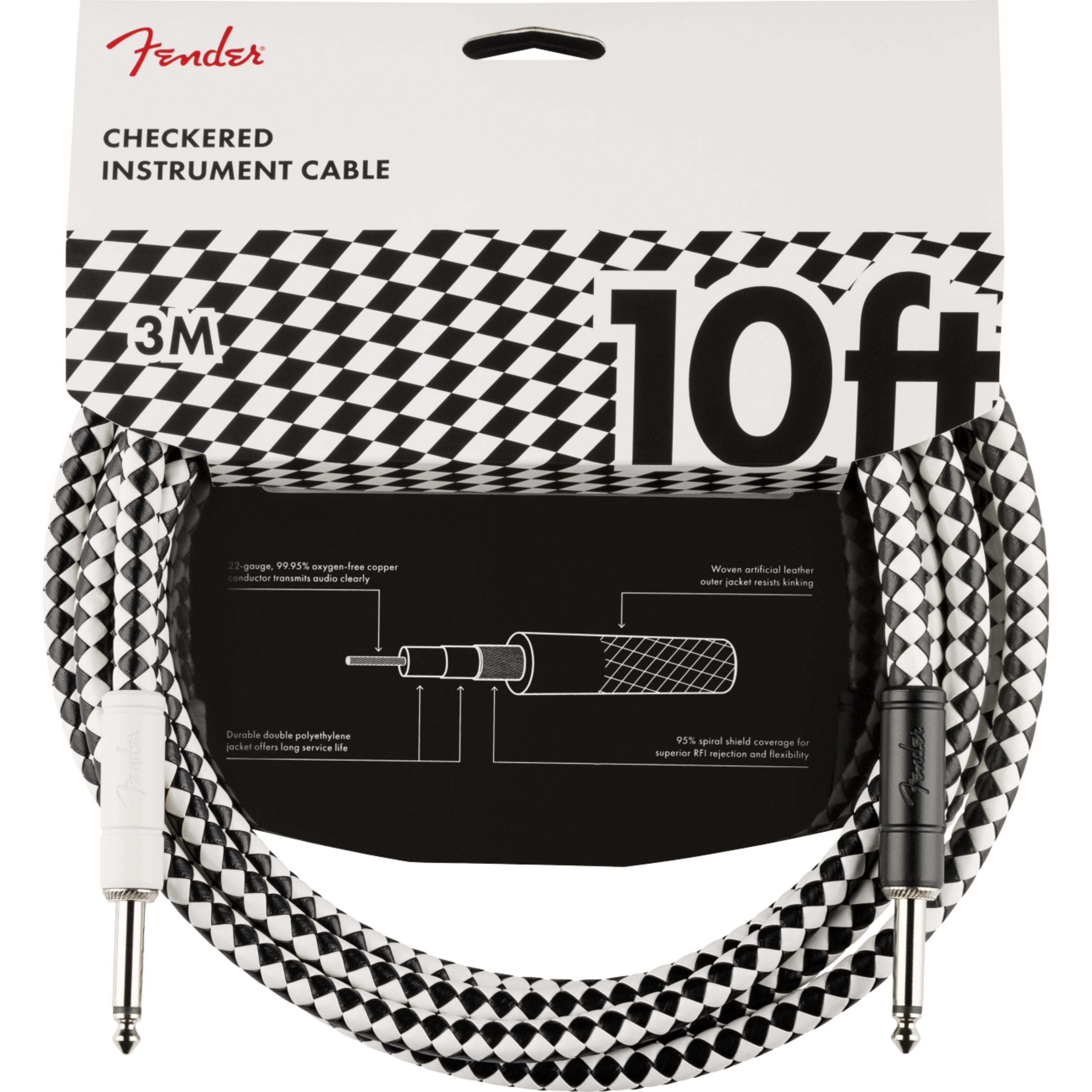 Fender Инструментальный кабель, Pro Instrument Cable Checkerboard 3 m - Gitarrenkabel