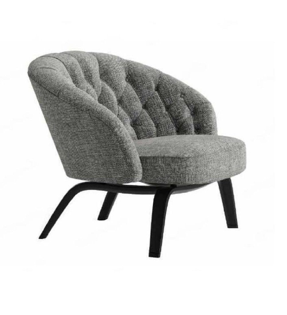 Europa Polsterung Sessel Sessel), Stilvolle Made Charcoal in aus mit Nähten (1-St., in Massivholz 1x JVmoebel