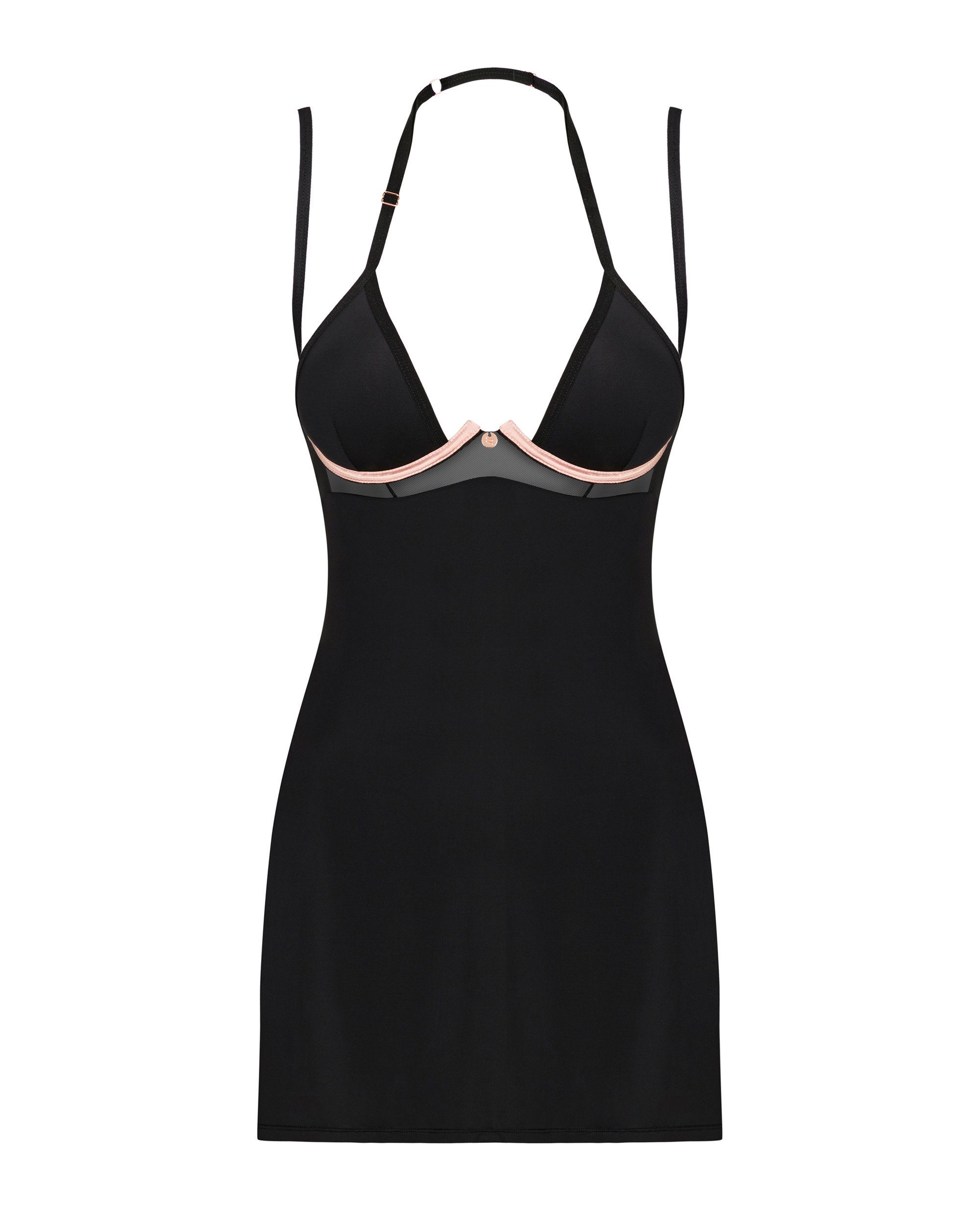 Obsessive Negligé Negligee Selinne schwarz mit String rückenfrei (2-tlg)