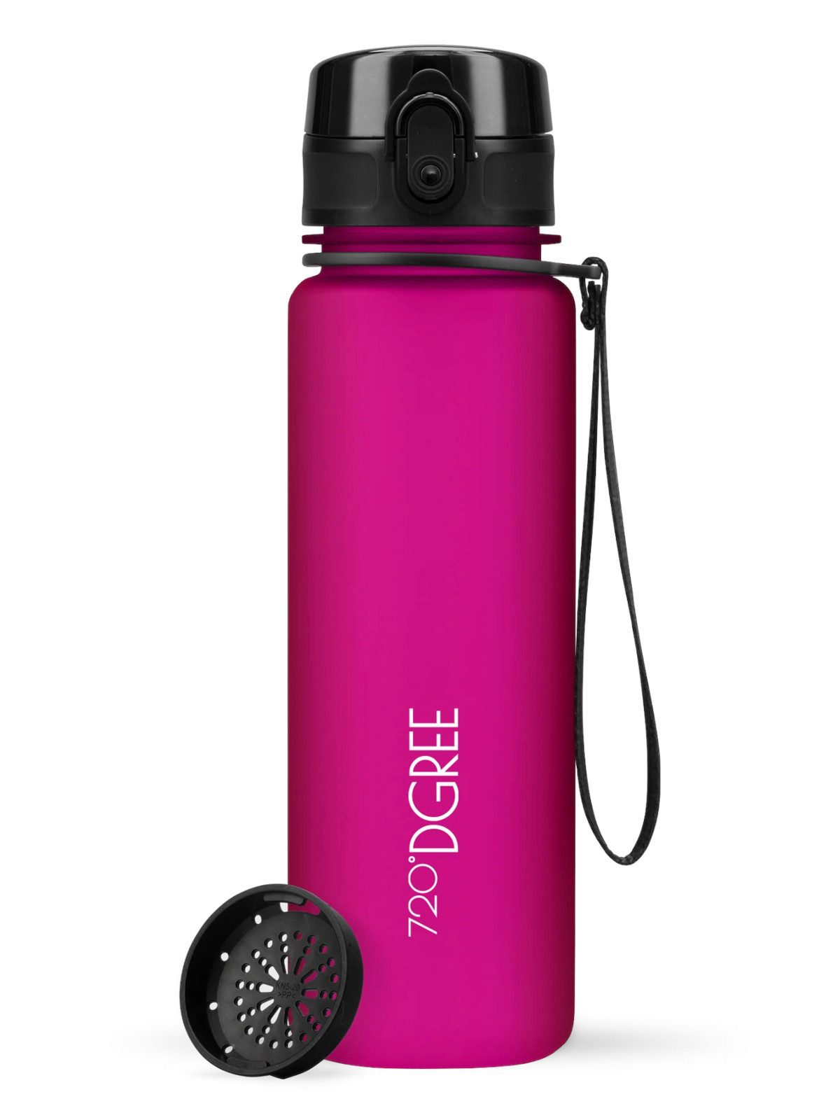 720°DGREE Trinkflasche Trinkflasche uberBottle softTouch mit Sieb fuchsia pink 0,5l