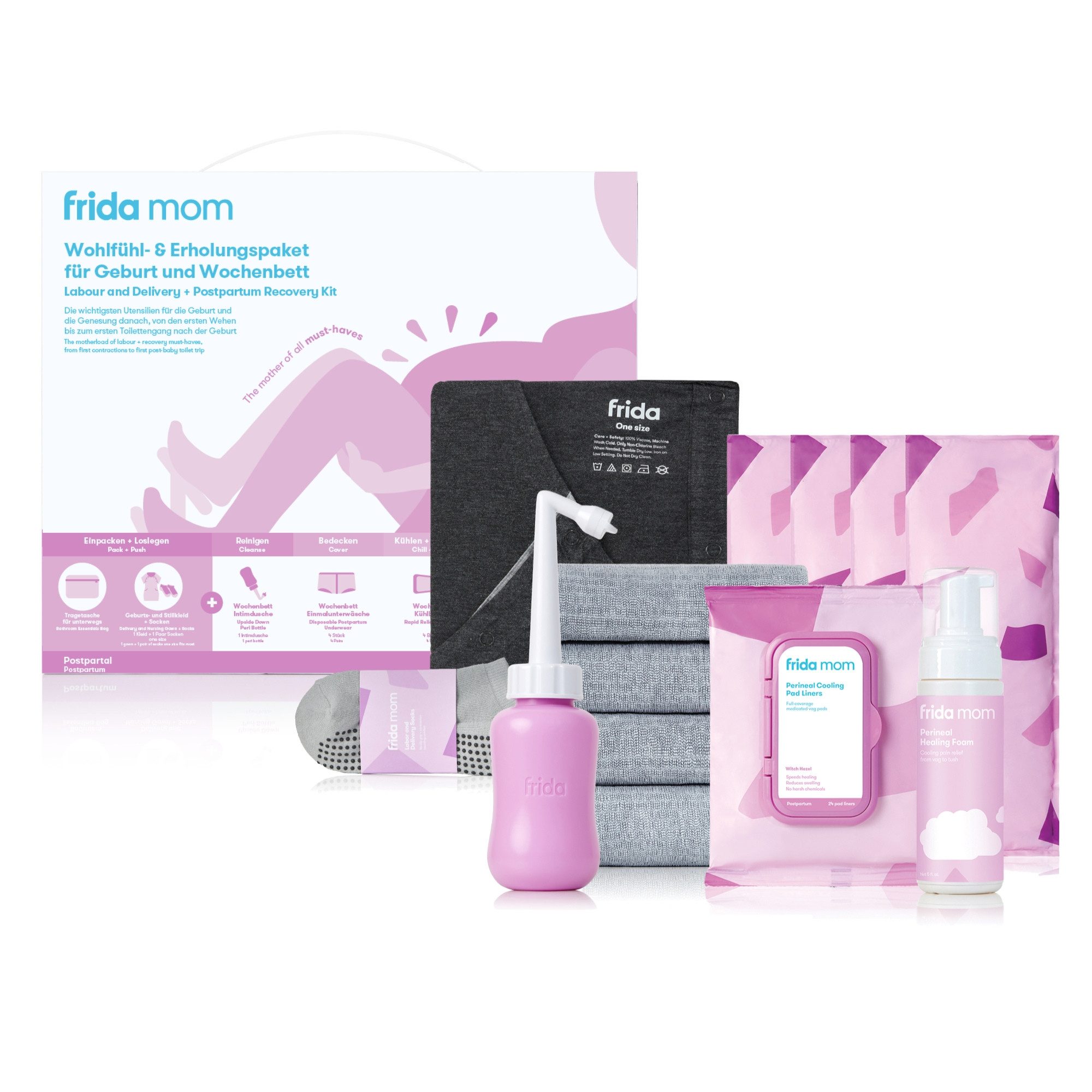Umstandspanty Frida Mom Set für Geburt & Wochenbett, Geburts-und Stillkleid