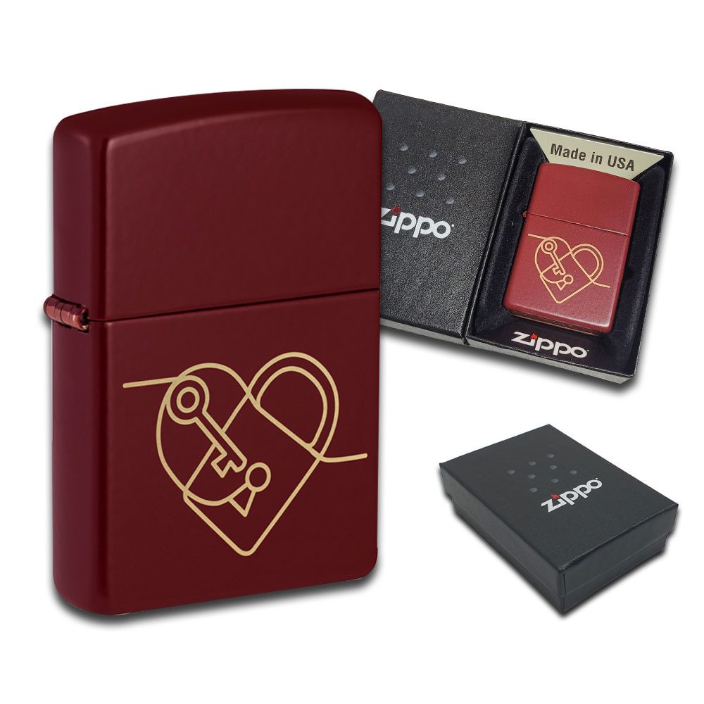Zippo Feuerzeug Zippo Love Hearts, Benzinfeuerzeug Geschenkbox, Liebe und Herz, Perfekt als Geschenk für Paare, Hochzeit, Jahrestage & Valentinstag