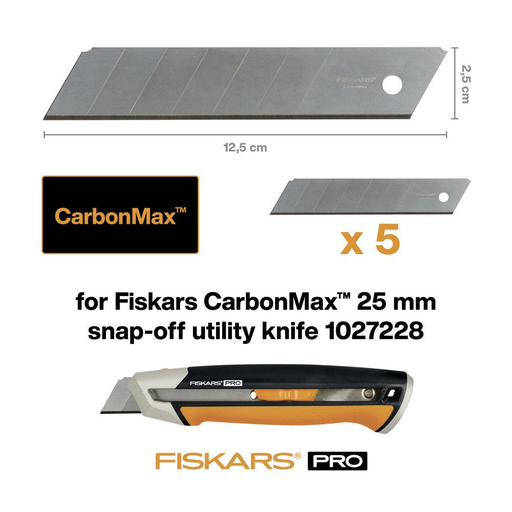 Fiskars Cuttermesser Fiskars 1027233 CarbonMax™ Abbrechklingen, 25 mm 5 St.