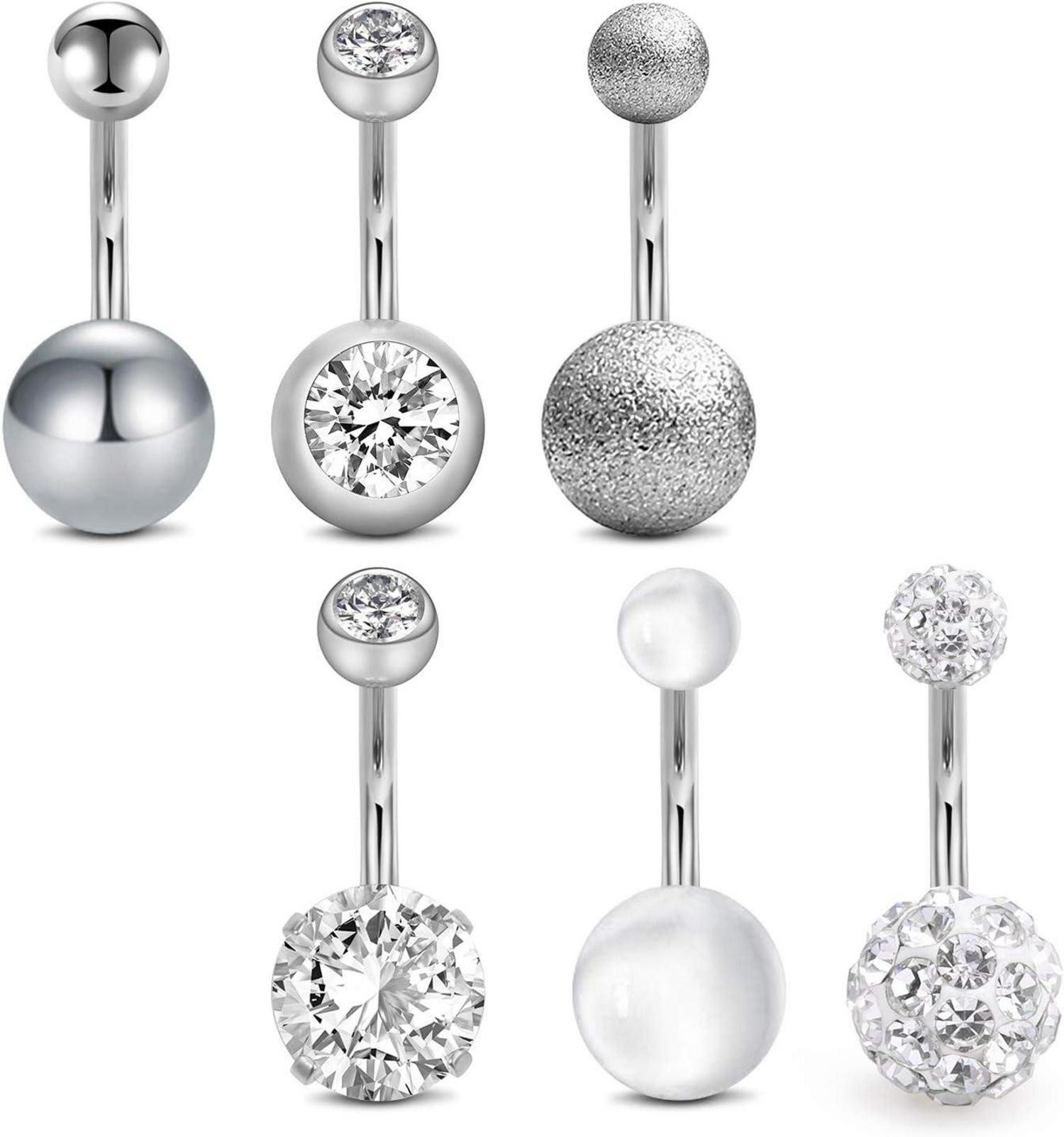 MODRSA Bauchnabelpiercing Bauchnabelpiercing Chirurgenstahl 14G Damen Herren Schmetterling 10mm
