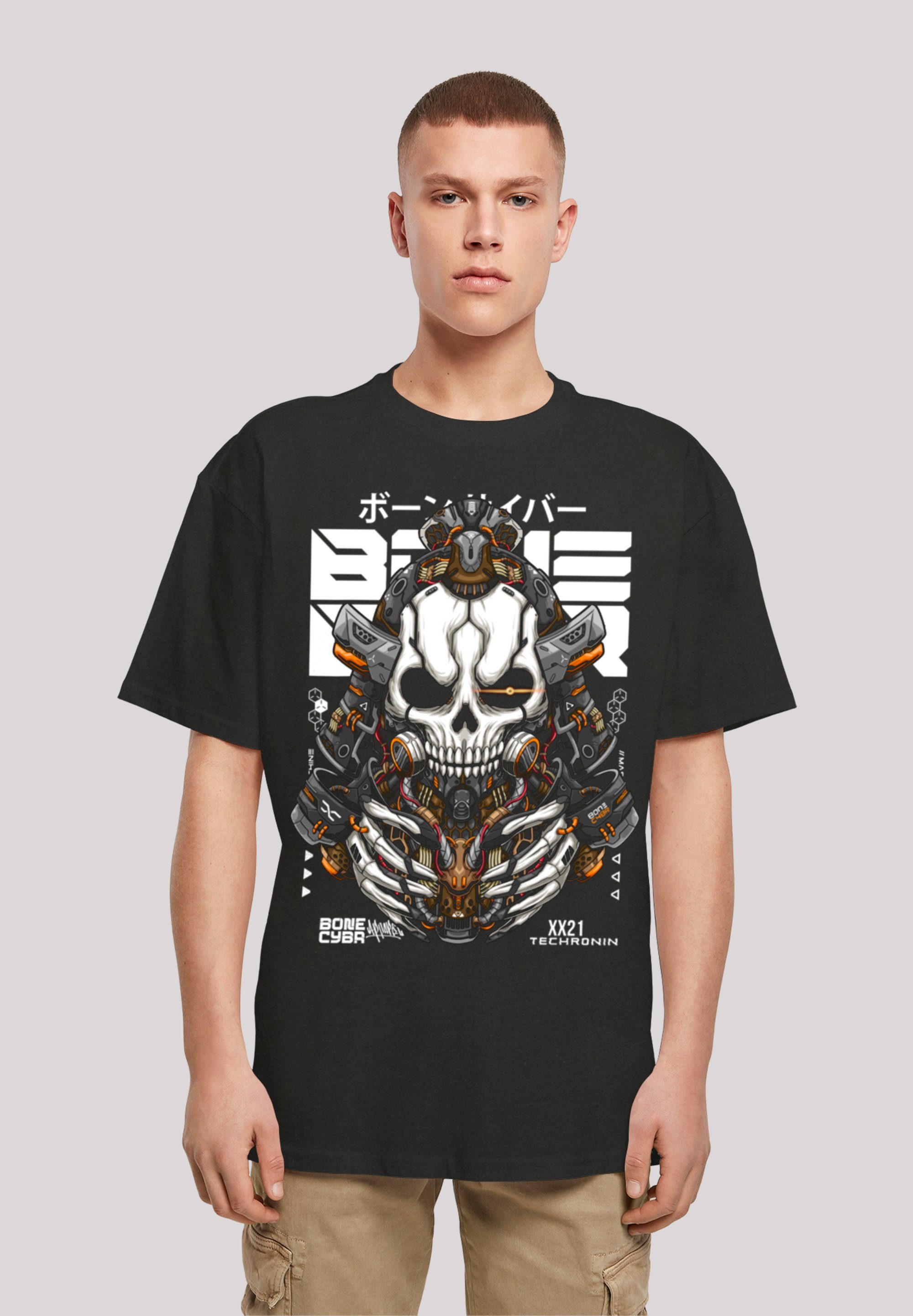 Techronin Print schwarz F4NT4STIC T-Shirt STYLES Cyber Bone CYBERPUNK