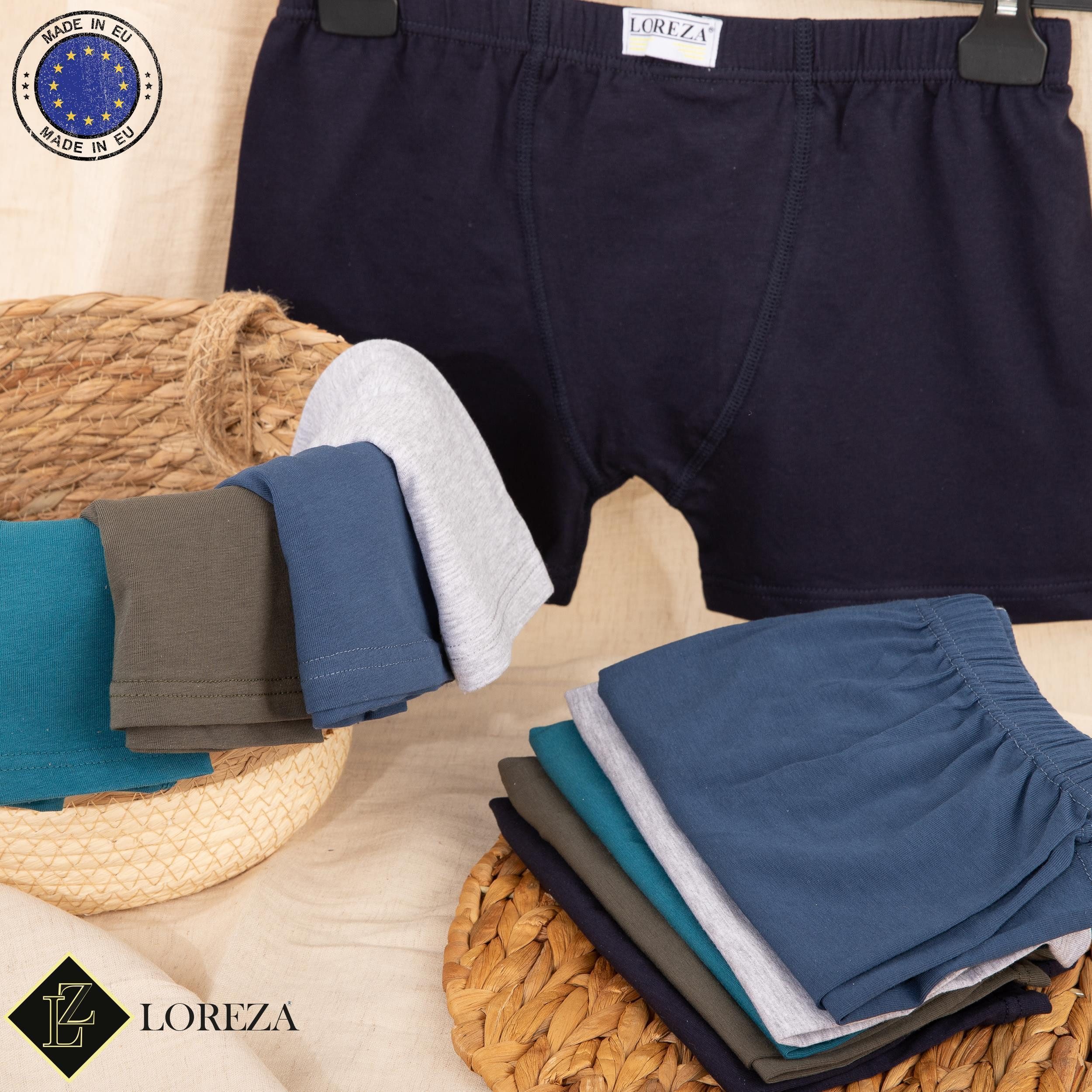 LOREZA Boxershorts 10er Pack Jungen Boxershorts - Basics- 92-170 (Set, 10-St)