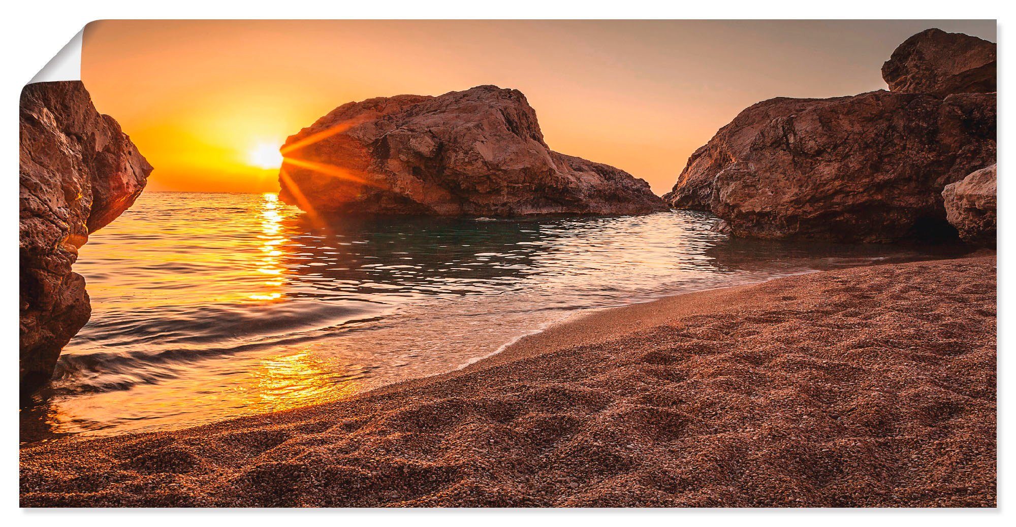 Artland Wandbild Sonnenuntergang Strand, Poster versch. und Strand Größen (1 in St), als oder Leinwandbild, Alubild, Wandaufkleber