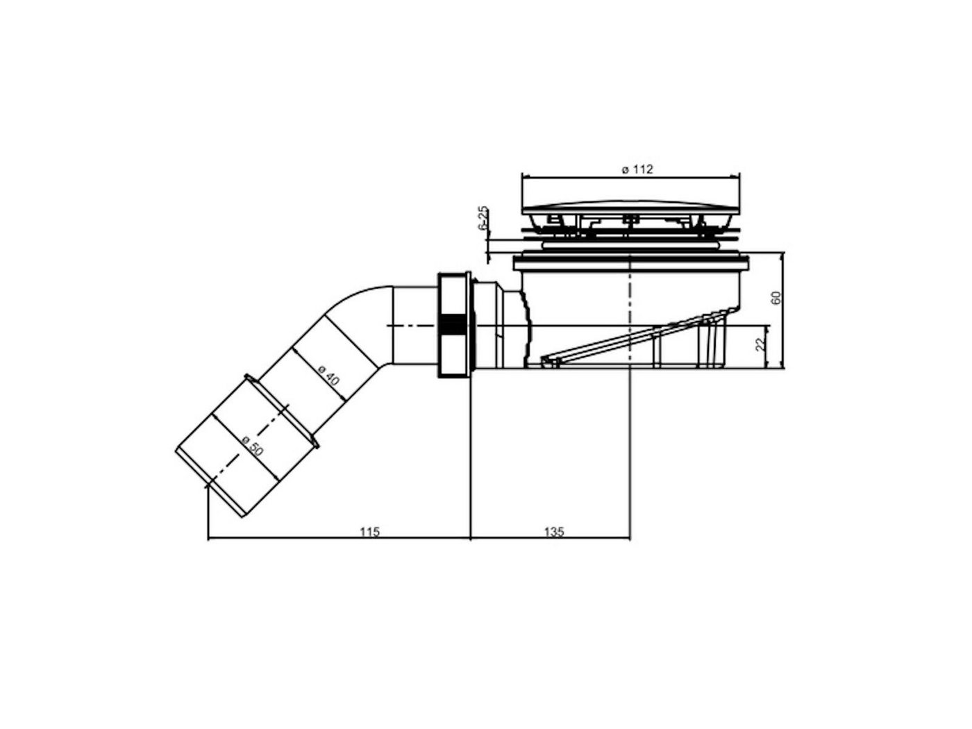Thumbnail - SANIT Duschablauf Duschablauf 823/90FW WH: 60 mm