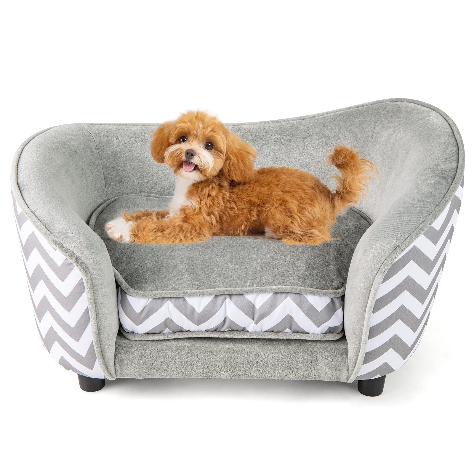 COSTWAY Tiersofa, Hundesofa, Katzenbett, mit Kissen, bis 50kg