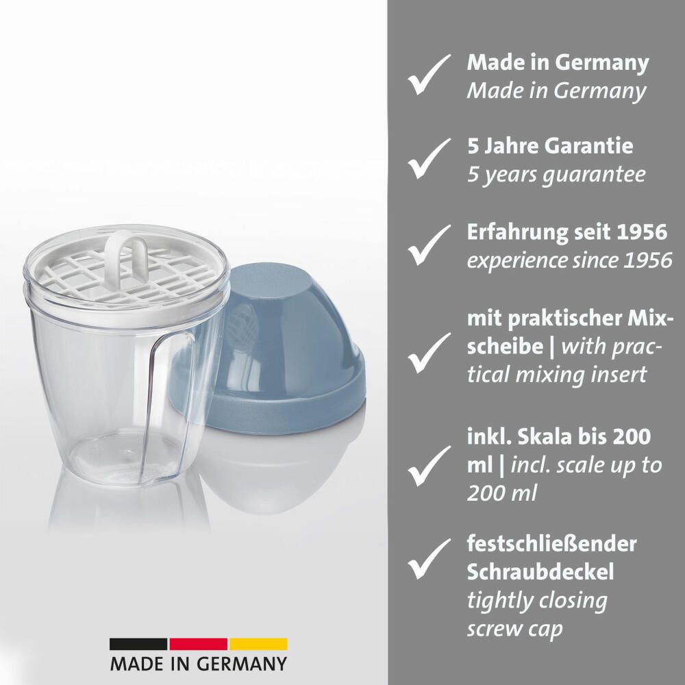 WESTMARK Dressing Shaker »Mix-Ei«, 0,25 l, blau, mit herausnehmbarer Mixscheibe, PP, PE, SAN