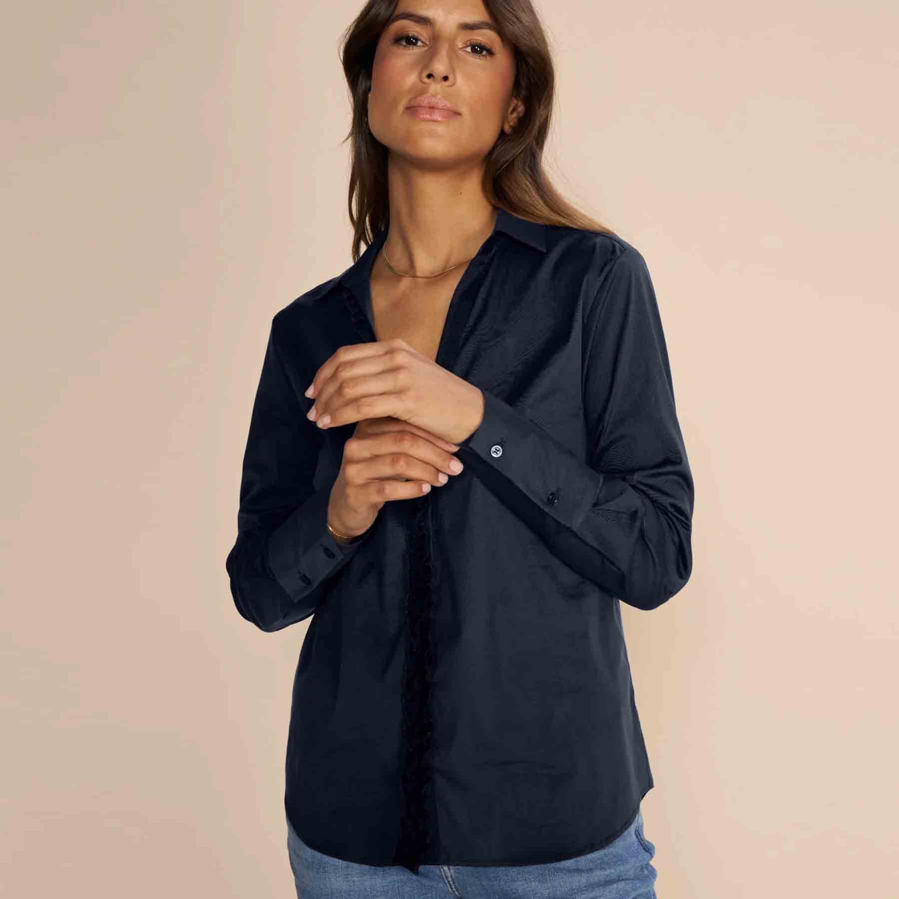 Mos Mosh Langarmbluse Bluse SYBEL mit Baumwolle günstig online kaufen