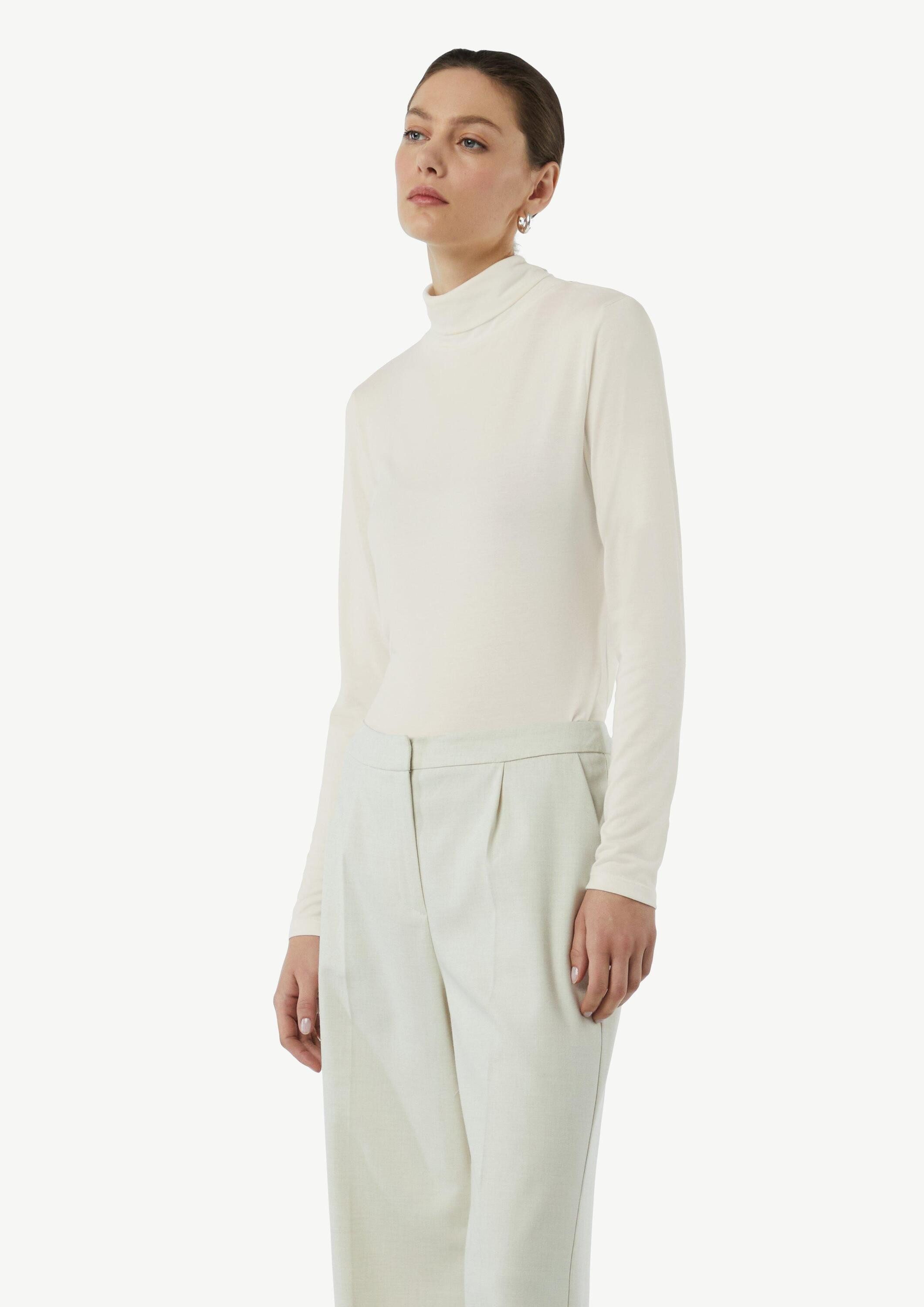 comma Longpullover Strickpullover Feinstrickpullover mit Rollkragen günstig online kaufen