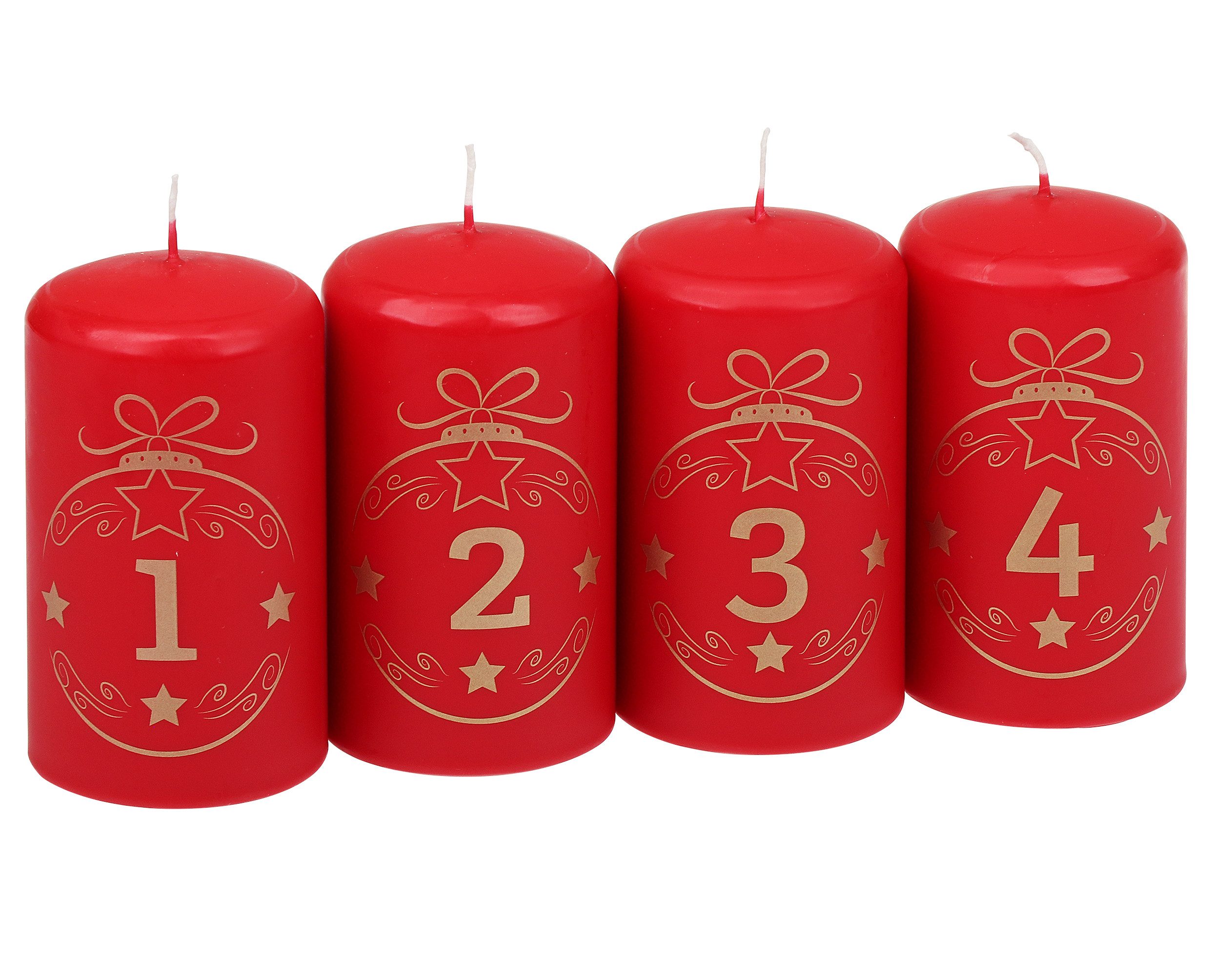 Steinhart Kerzen Adventskerze Stumpenkerzen "Advent Balls 1 - 4", 4er-Pack günstig online kaufen