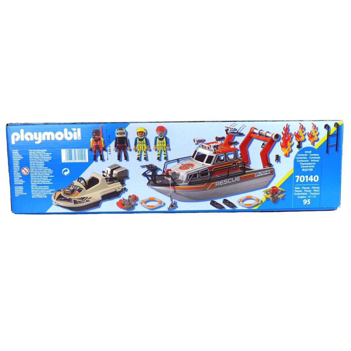 Playmobil® Playmobil 70140 Löscheinsatz mit Rettungskreuzer 95tlg. Spielbausteine, (92 St., 70140)