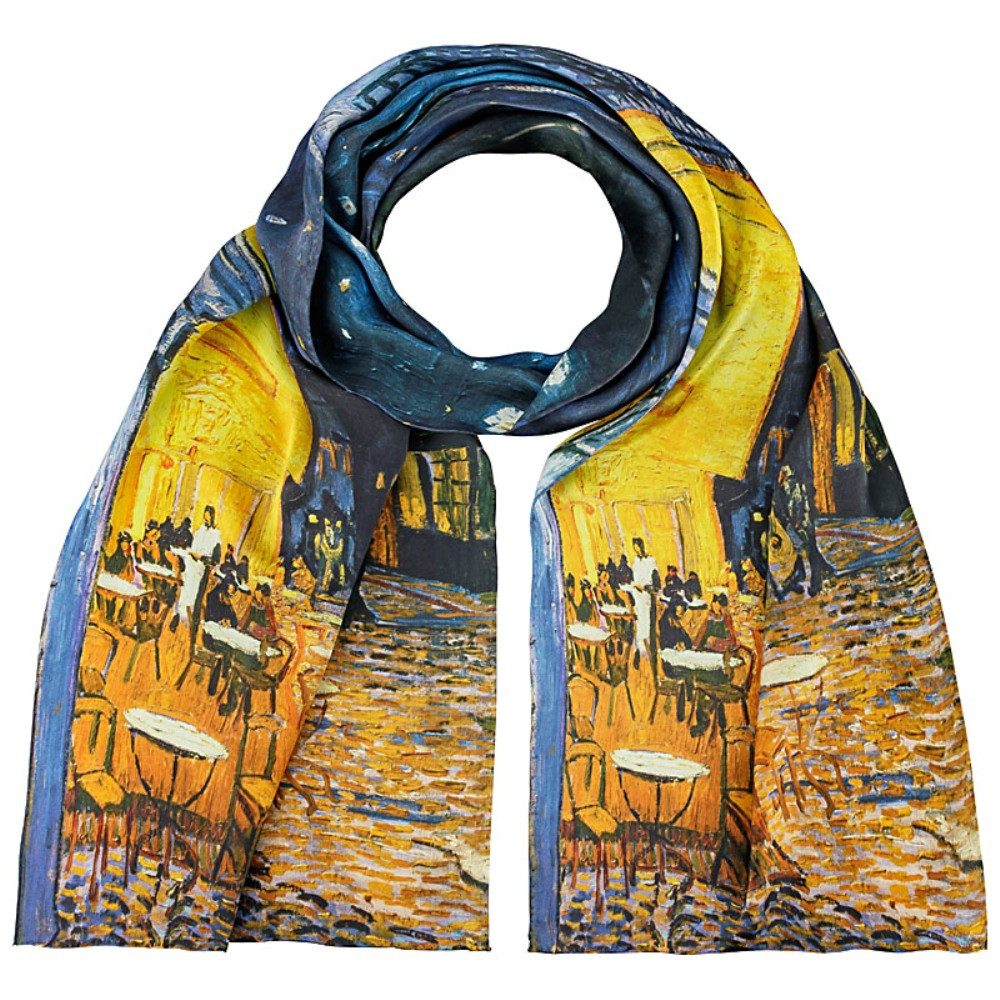 von Lilienfeld Seidenschal Schal 100% Seide Vincent van Gogh: Nachtcafé 172 x 42 cm, Kunstdruck