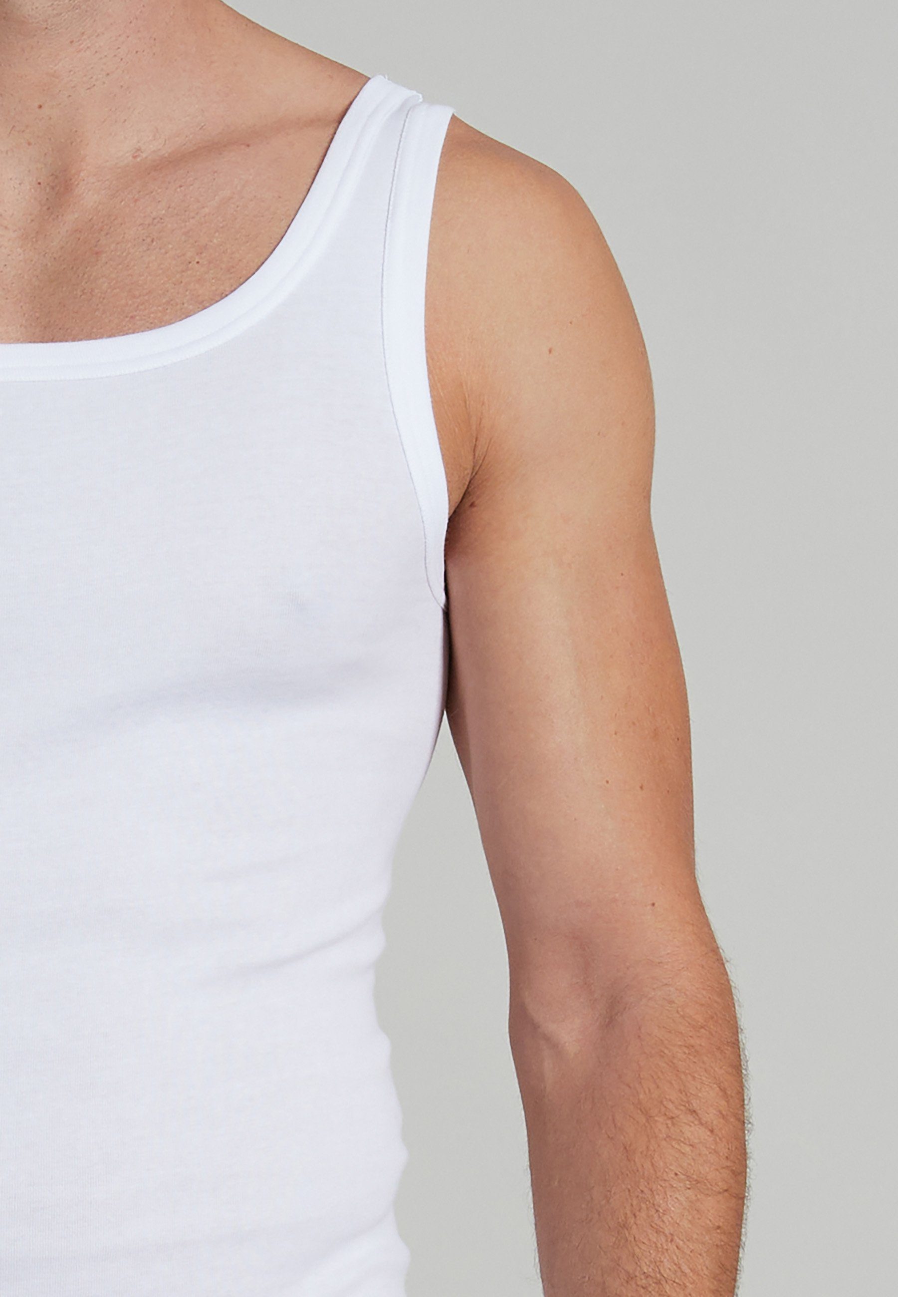 GÖTZBURG Unterhemd GÖTZBURG Herren Tank-Top weiß uni 4er Pack (4-St)