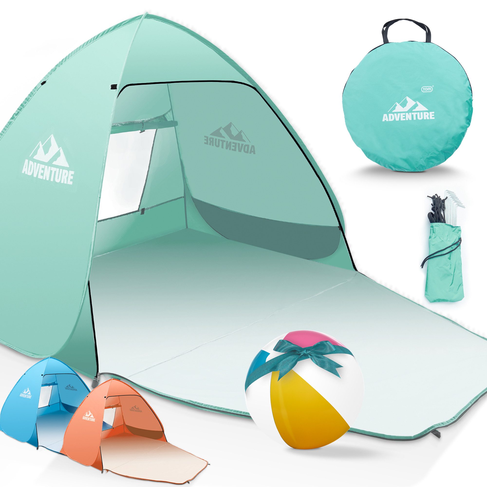 Strandmuschel Pup-Up inklusive Wasserball