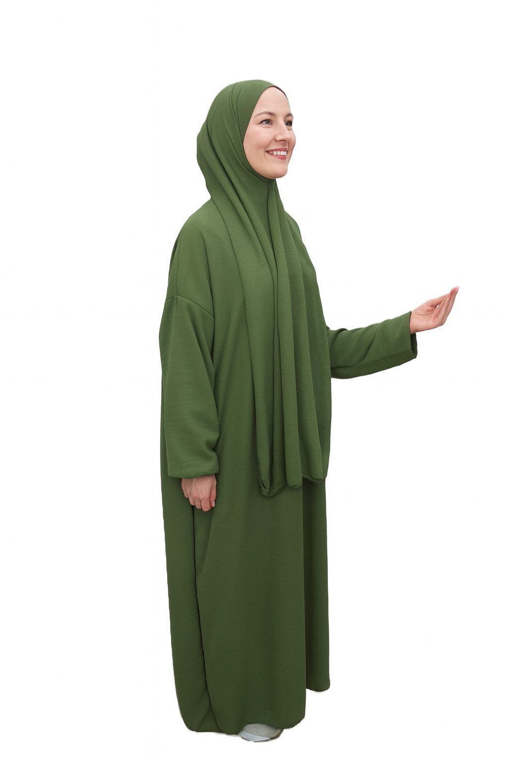 Aymasal Maxikleid Einteilige Abaya mit integriertem Hijab Gebetskleid islamicwear Gebet