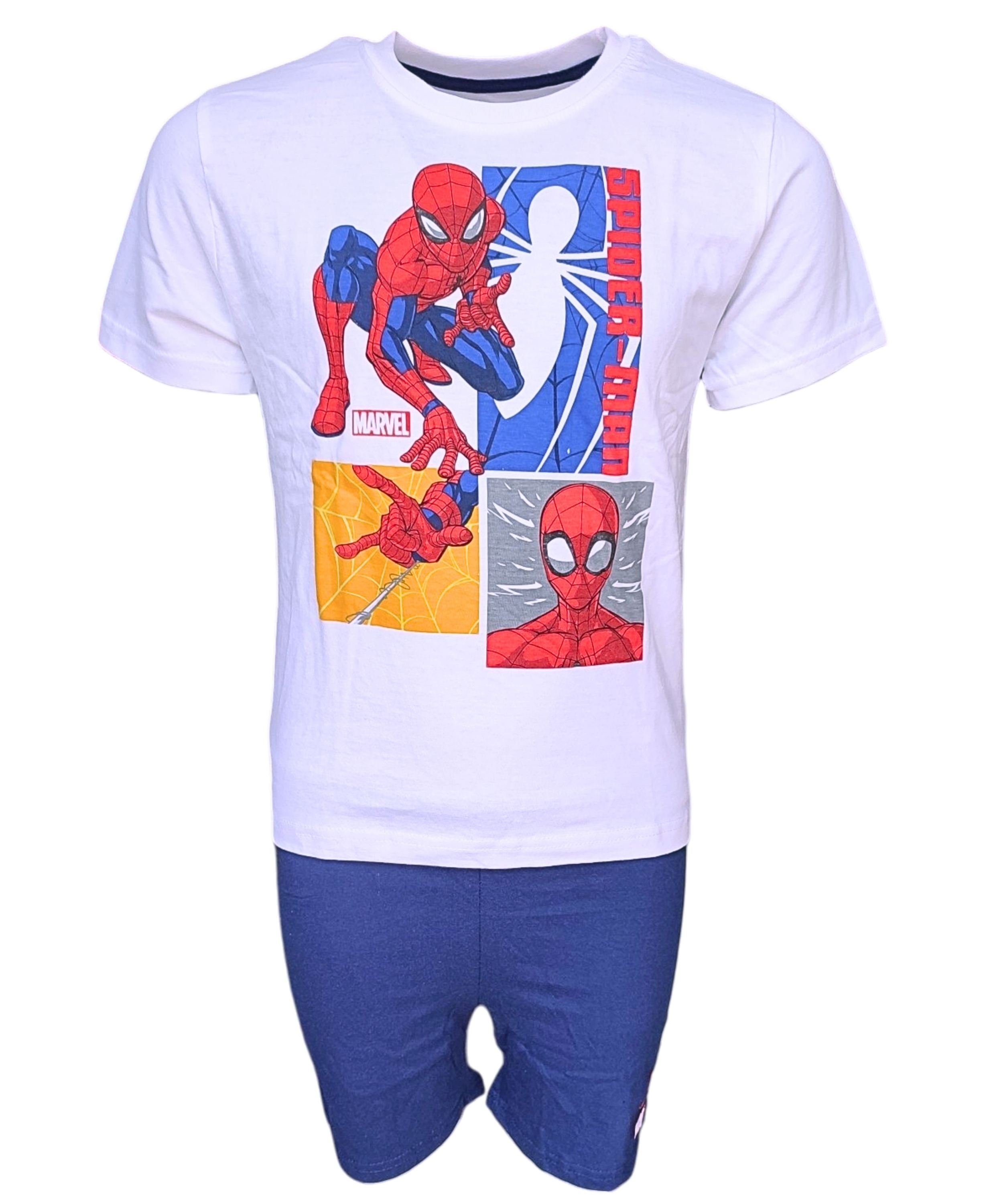 Spiderman Schlafanzug Marvel (2 tlg) Jungen Pyjama Set kurz - Kinder Shorty Gr. 104 - 134 cm
