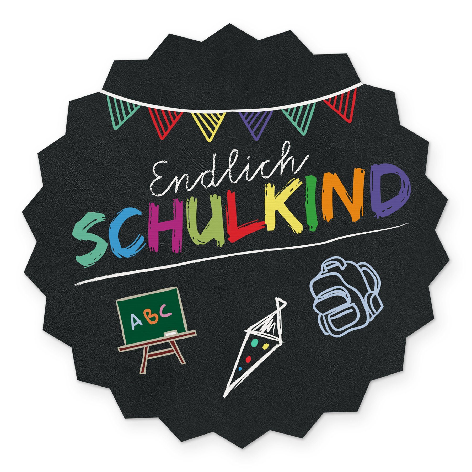itenga Aufkleber itenga 10x Aufkleber Sticker "Endlich Schulkind / Tafel" Freiform 12 x