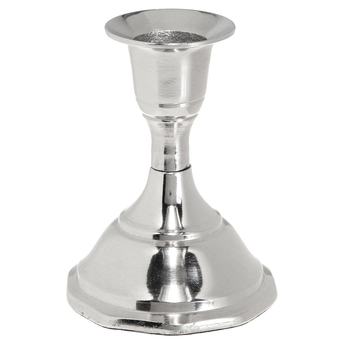 Kerzenhalter Silberner Metall Kerzenhalter 9,5cm 2er Set Deko