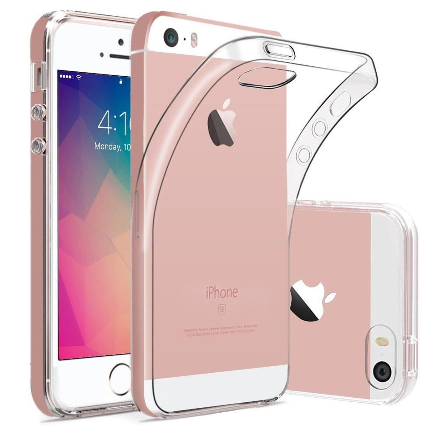 CoolGadget Handyhülle Transparent Ultra Slim Case für Apple iPhone 5/5S/SE 4 Zoll, Silikon Hülle Dünne Schutzhülle für iPhone SE 1 Hülle, iPhone 5 / 5S
