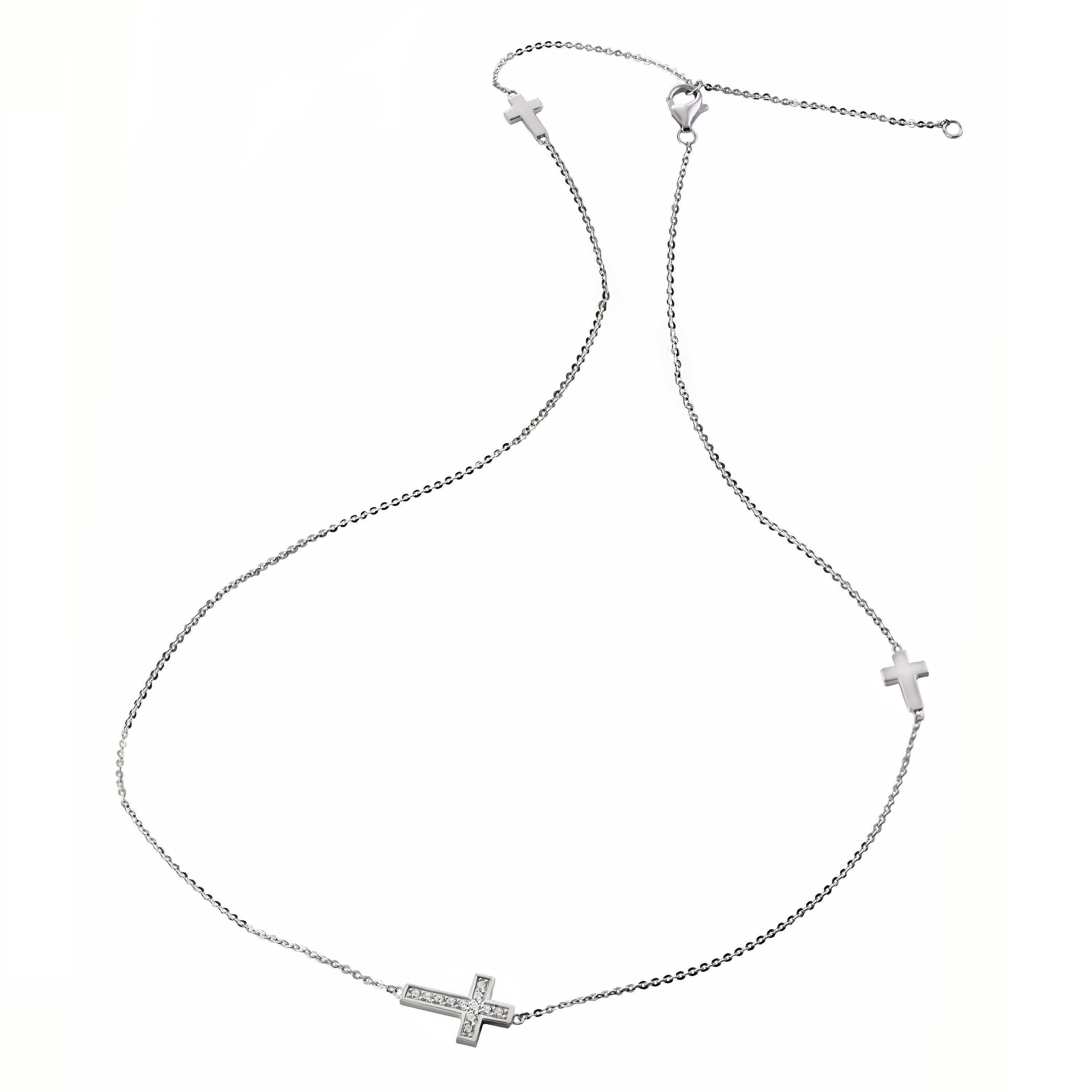 Kette mit Anhänger Schmuck Geschenk Silber 925 Halsschmuck Halskette Ankerkette Kreuz