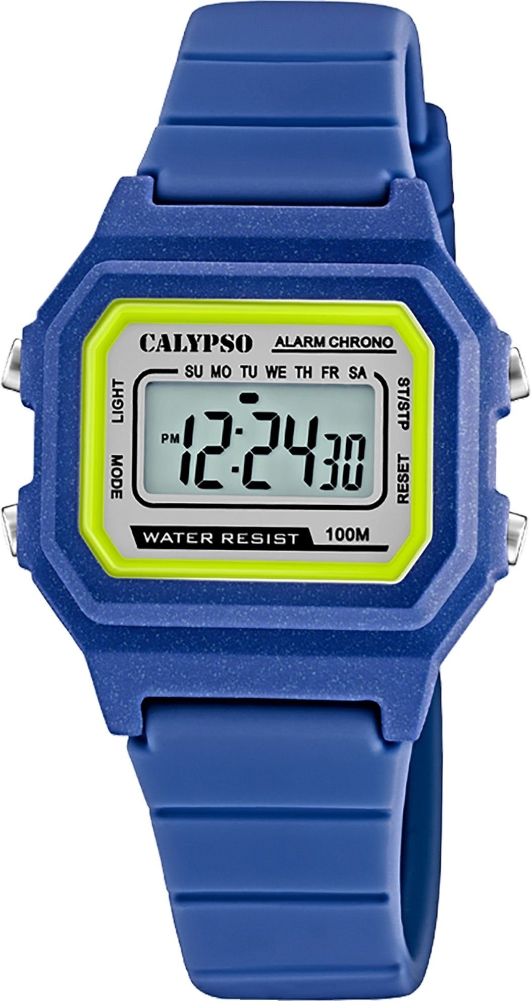 CALYPSO WATCHES Digitaluhr Calypso K5802/5, (ca. Digital Herrenuhr Sport-Style Kunststoffband, Unisex 33mm) mittel Damen, Uhr eckig