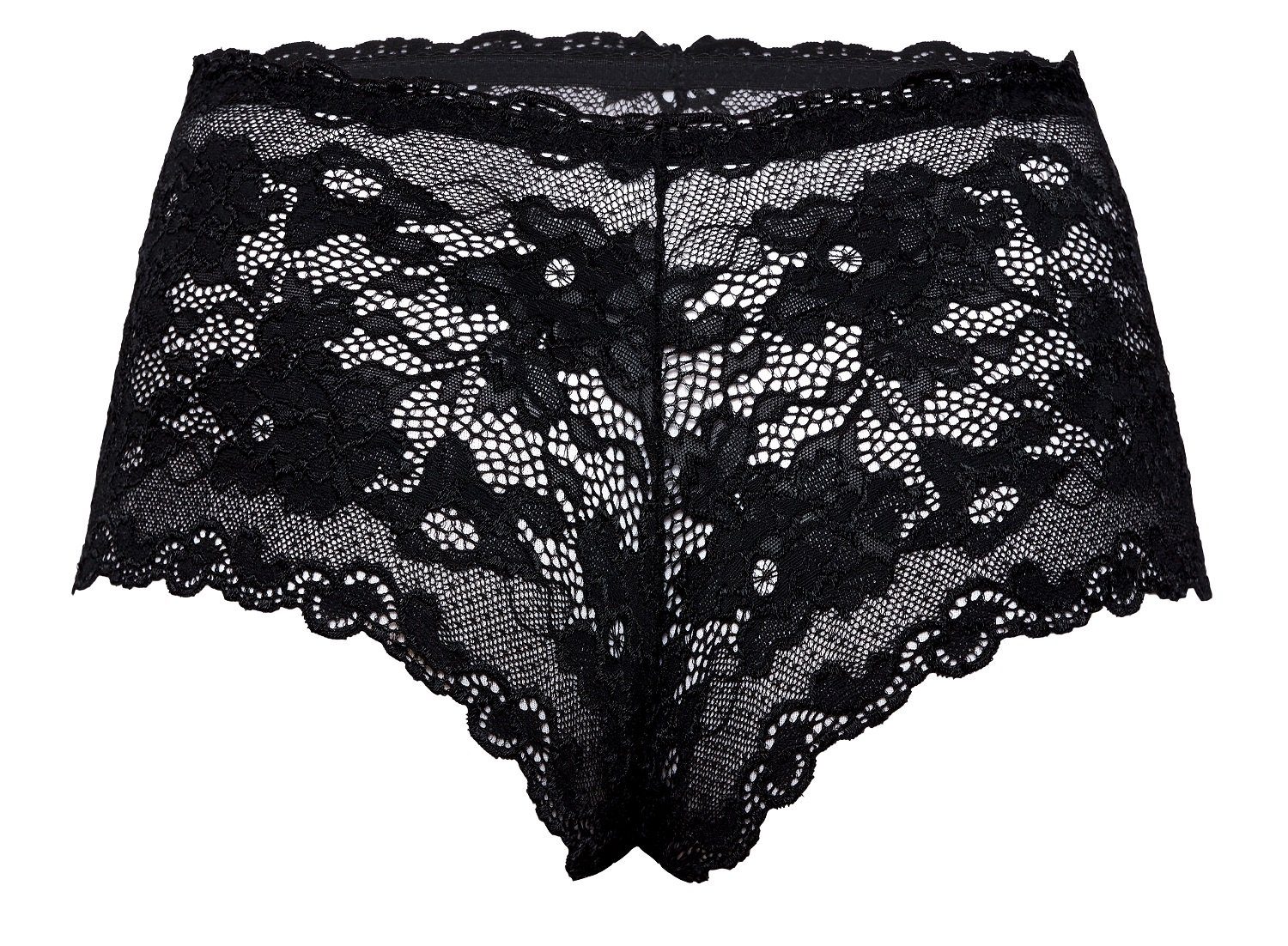 Róza Lingerie Panty Höschen 1-St) Spitze Tüll schwarz durchsichtig aus (einzel, Panty Blumenmuster in und