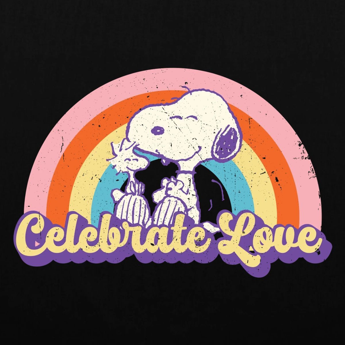 Spreadshirt Henkeltasche Peanuts Celebrate Love Design Mit Snoopy Stoffbeutel (1-tlg)