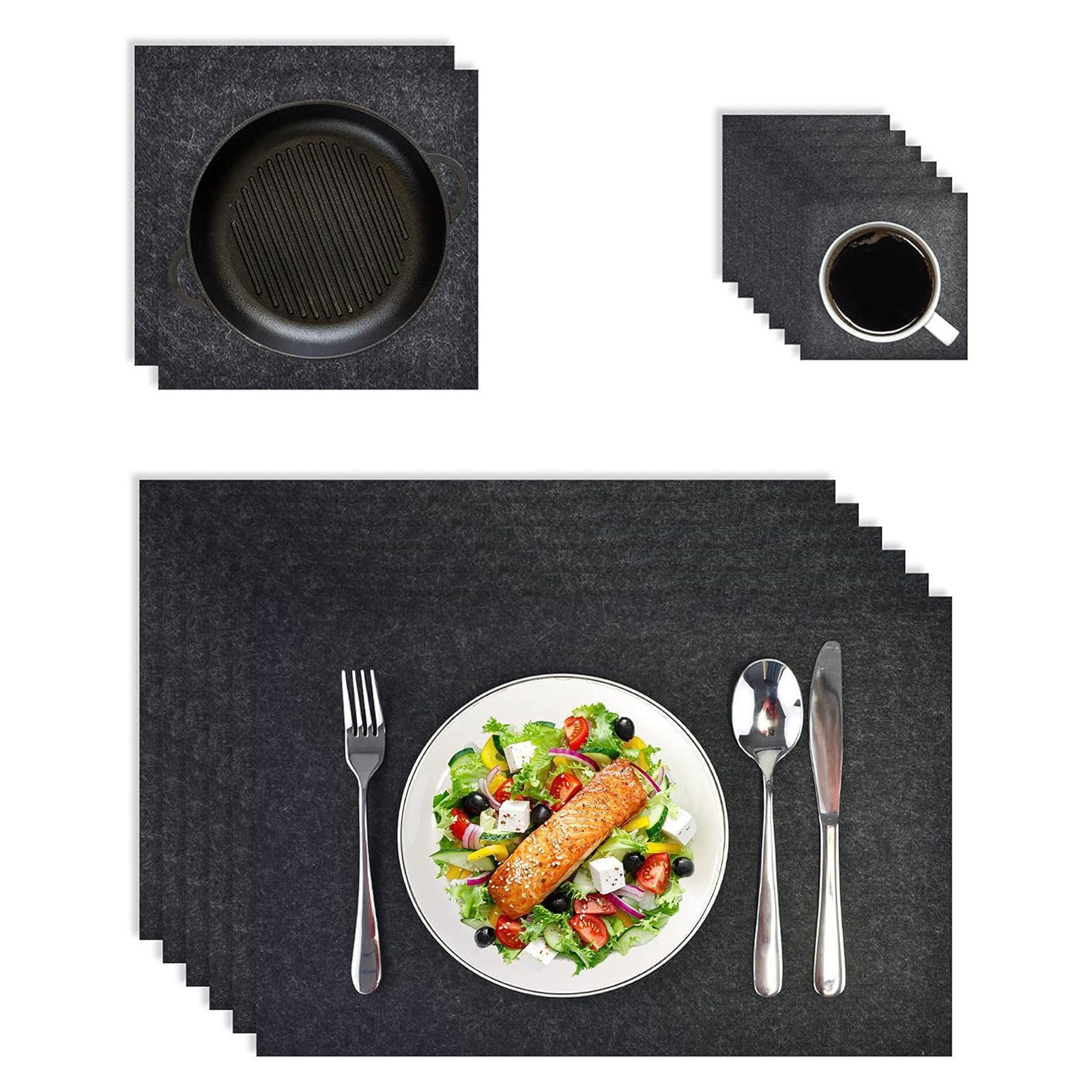 Tanndesign Platzset TANNDESIGN Filz-Tischset 'Luise' 14-tlg. (recycelte Pla günstig online kaufen