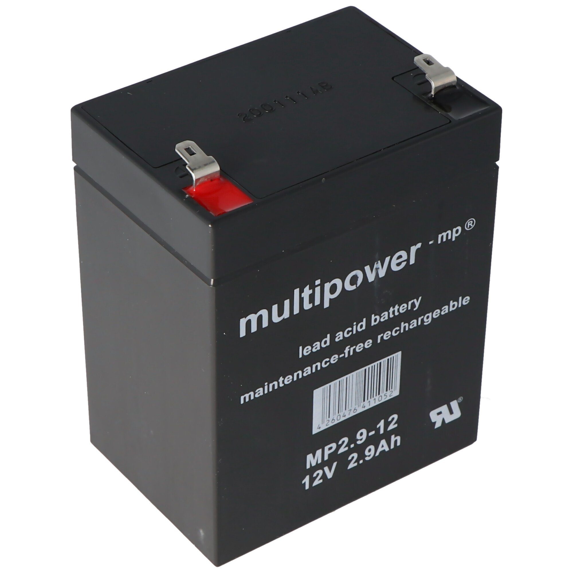 Multipower Multipower mAh Akku, MP2.9-12 2900 (12,0 Faston Akku 4,8mm Blei V) Steckkontakten